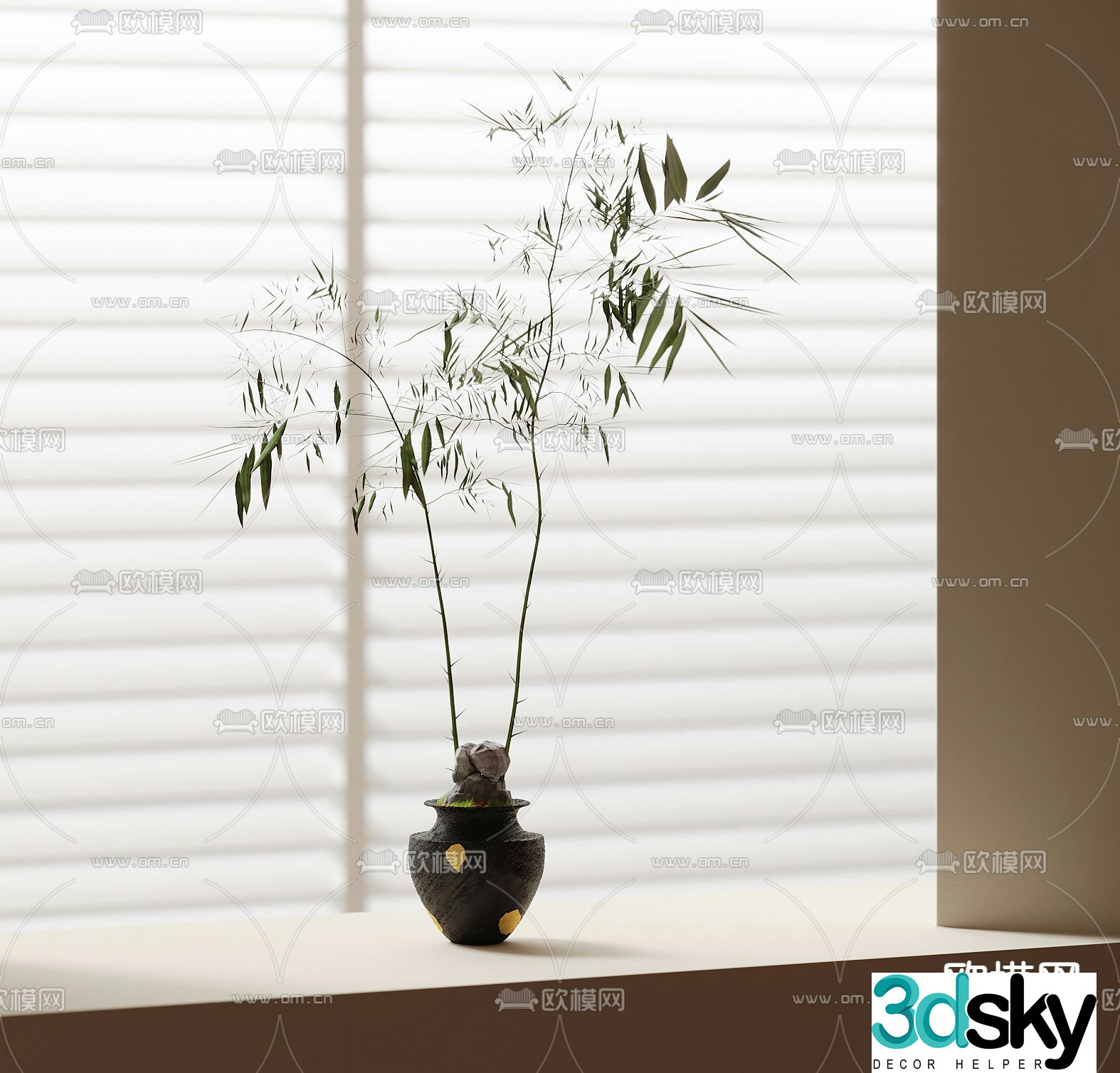 Potted plants Bonsai Green plants 3D model