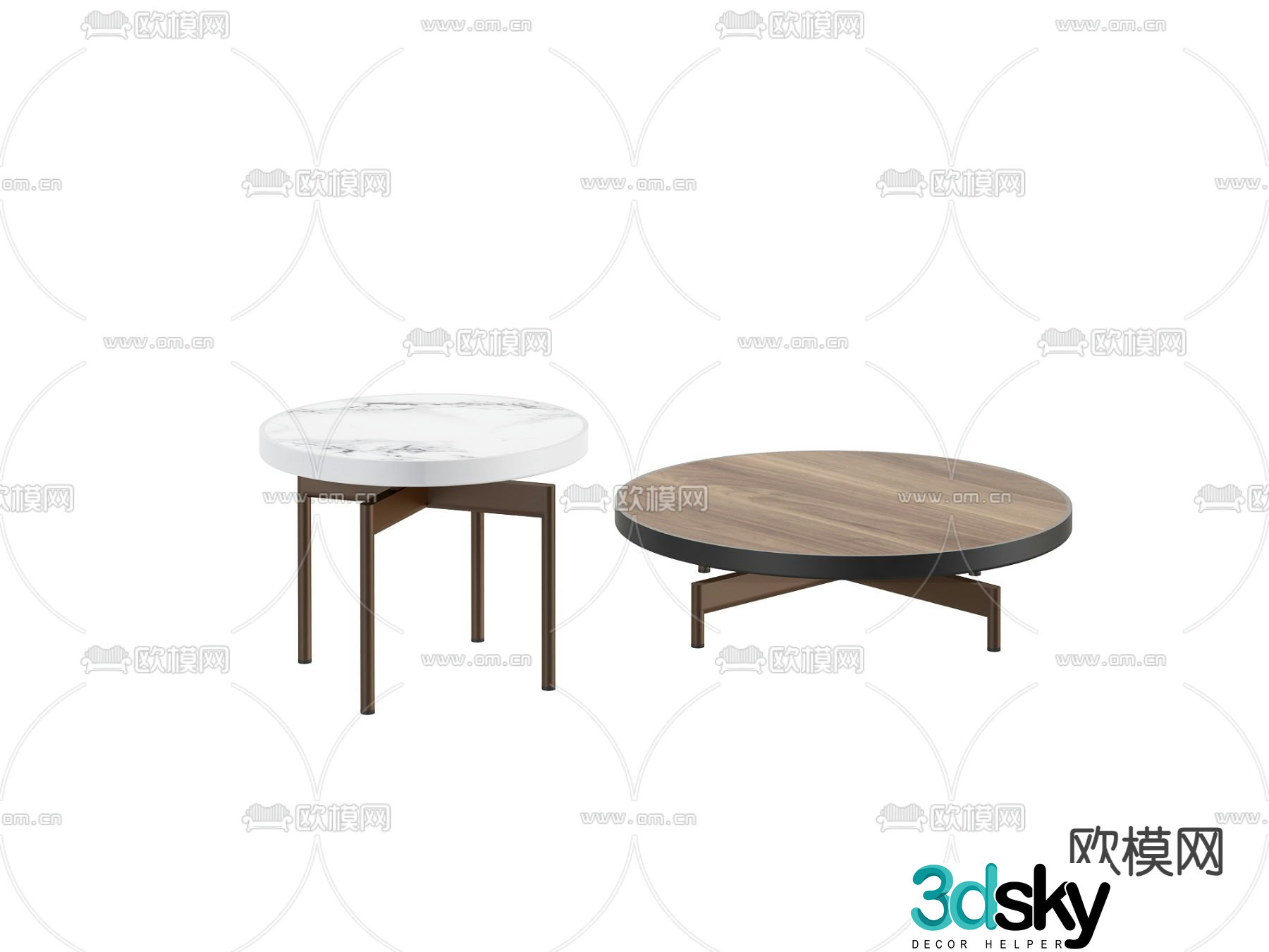 Modern coffee table round table 3d model