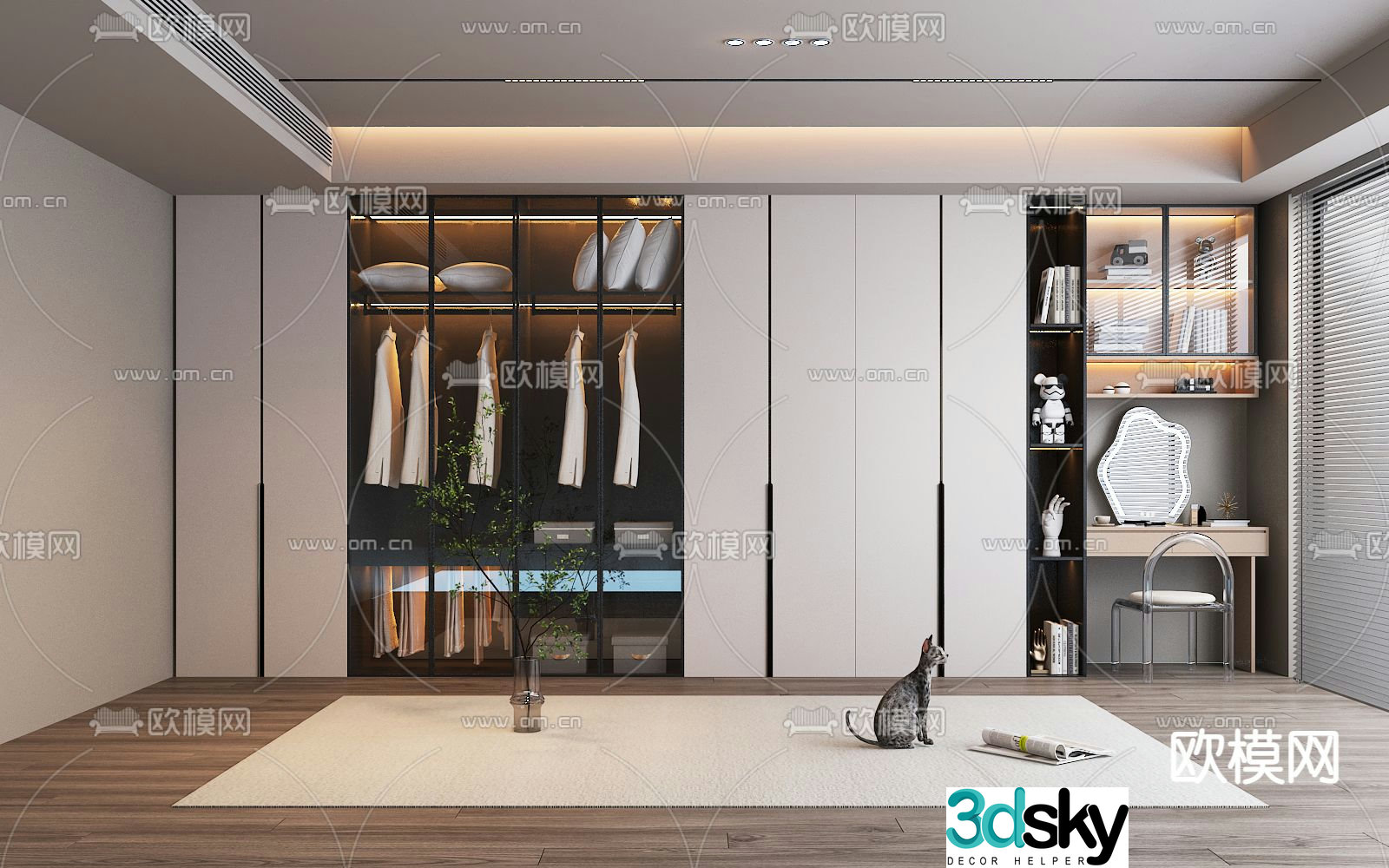 Modern Wardrobe Wardrobe 3d Model