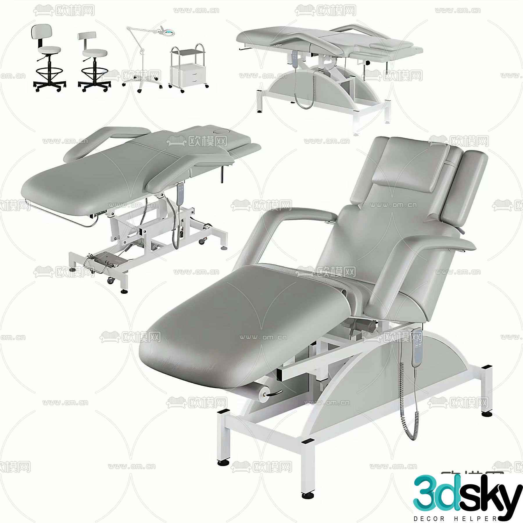 Electtra dental bed dental surgery bed 3d model