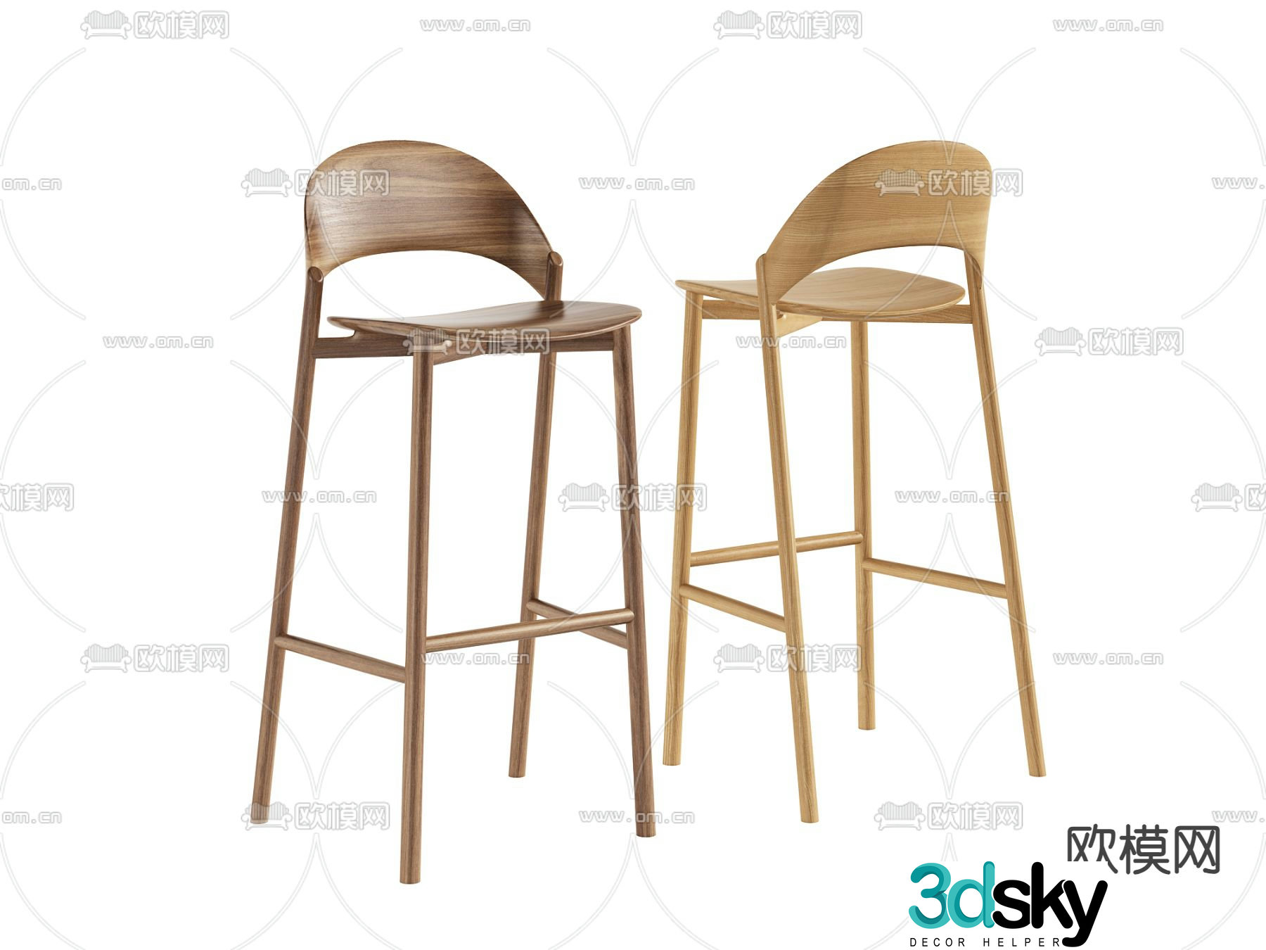Modern bar chair bar stool bar stool 3d model