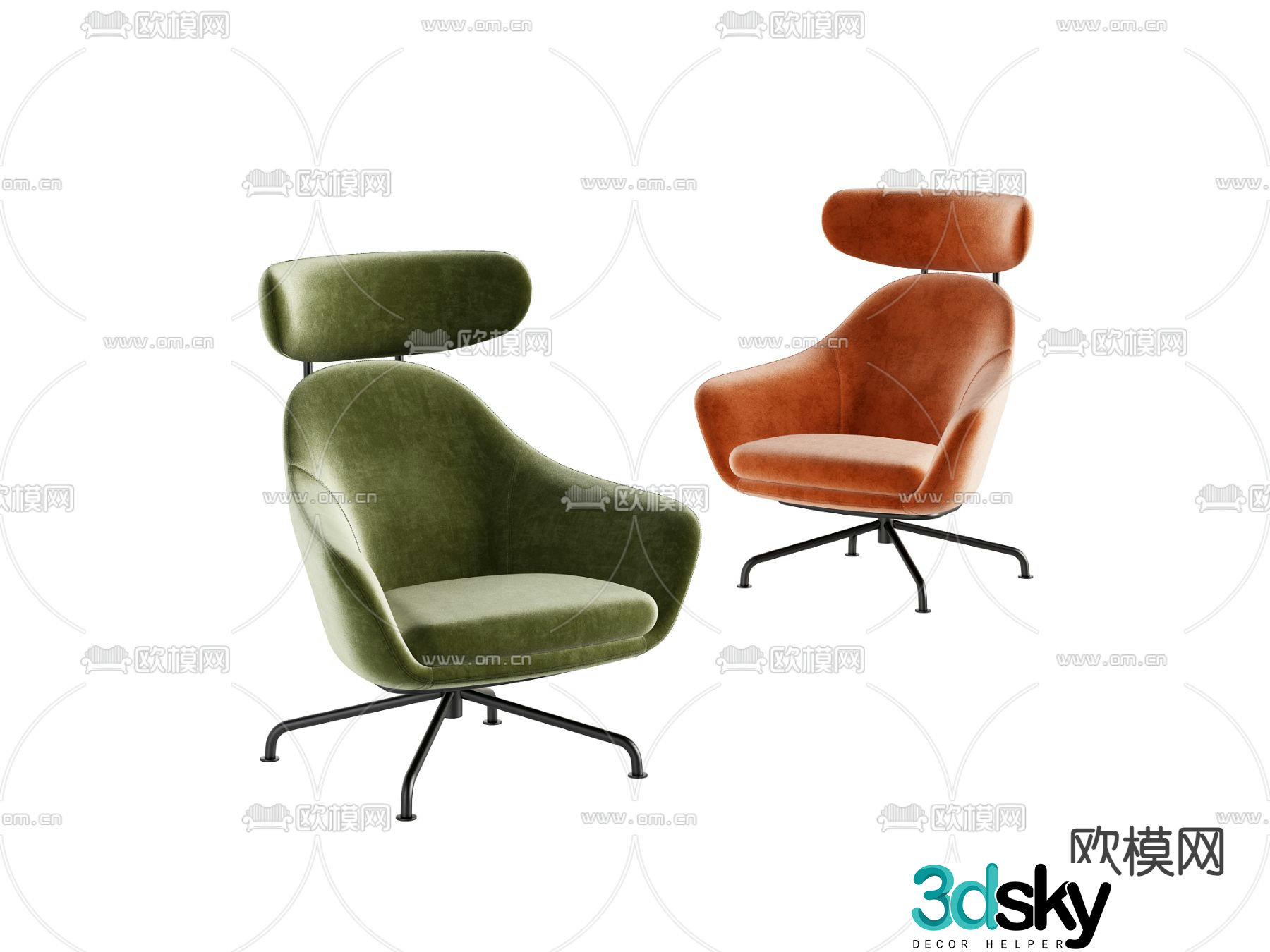 Modern chair leisure chair 3d model