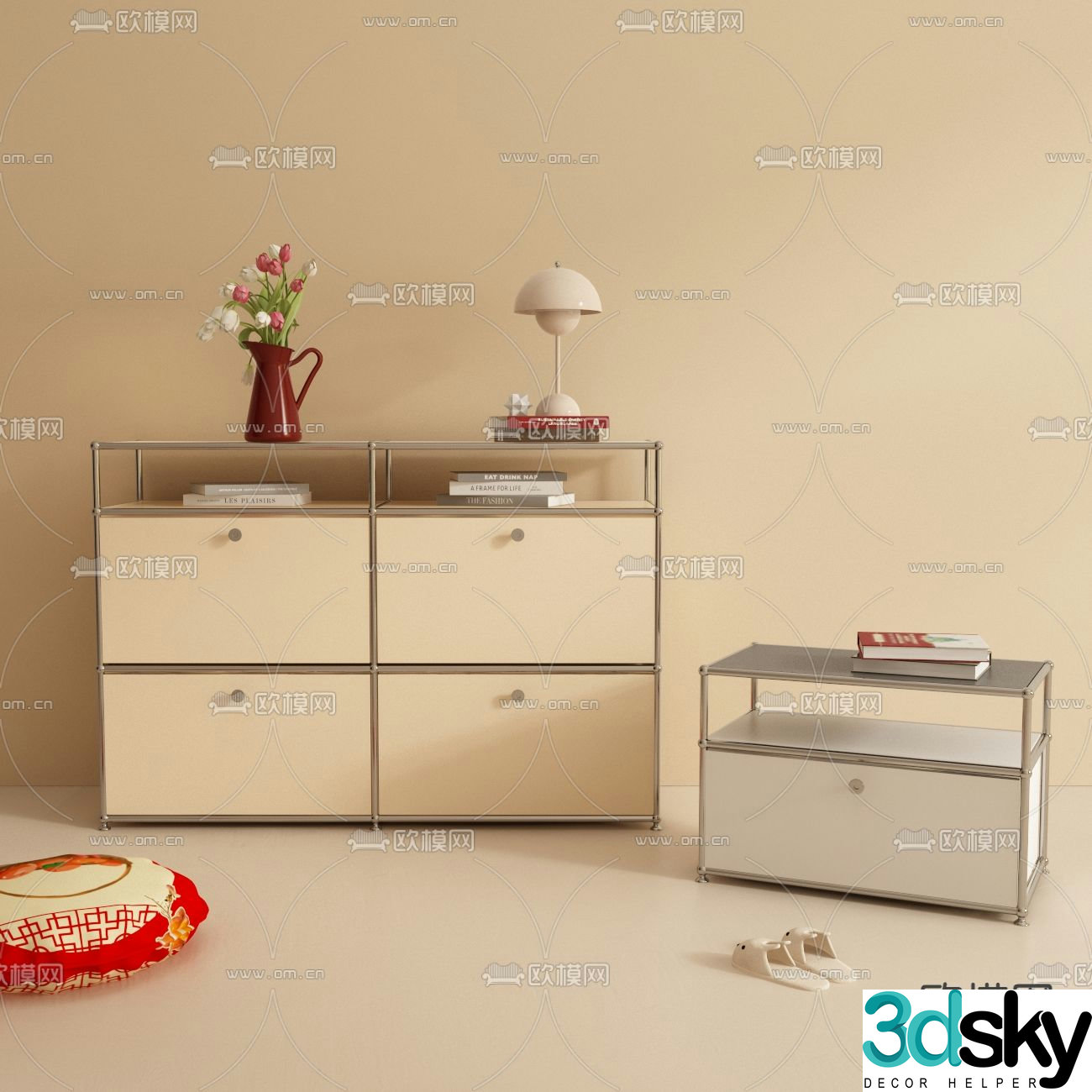 Modern sideboard drawer storage cabinet 3d model