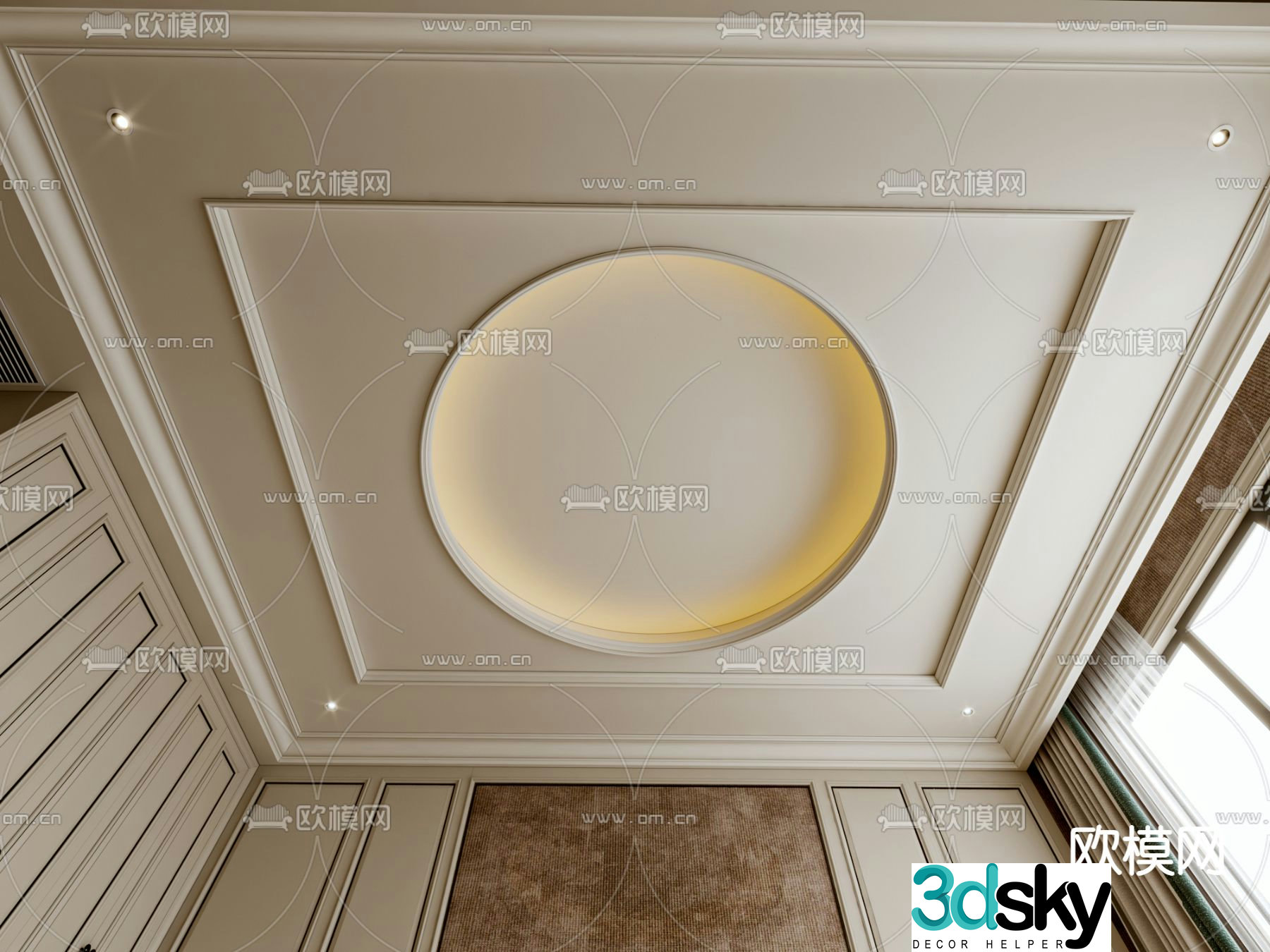 Simple European ceiling modeling ceiling ceiling 3d model