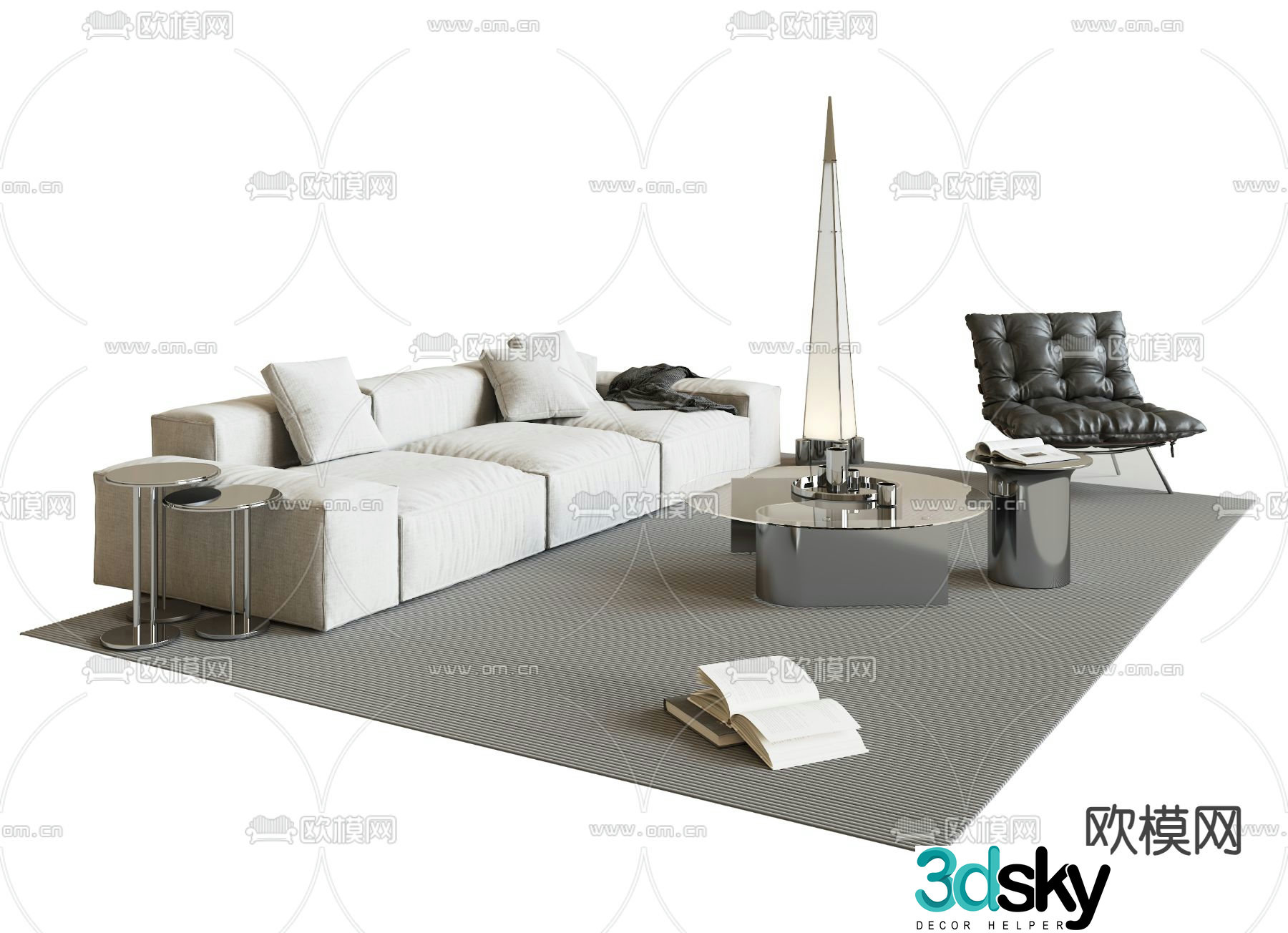 Modern sectional sofa 3d model