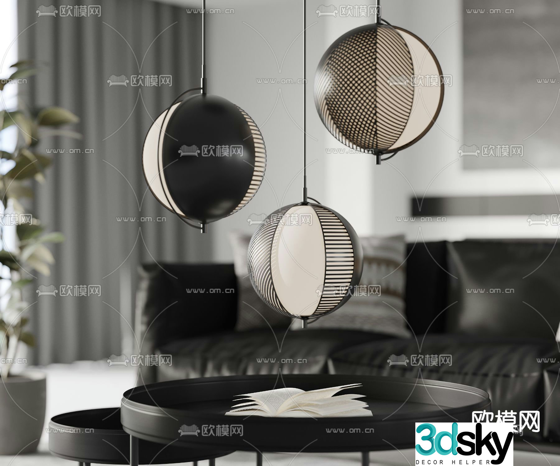 chandelier spherical lamp art lamp 3d model