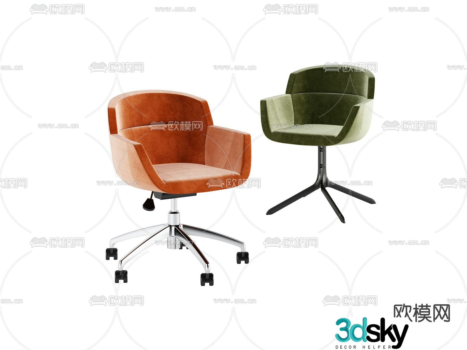 Modern chair leisure chair 3d model