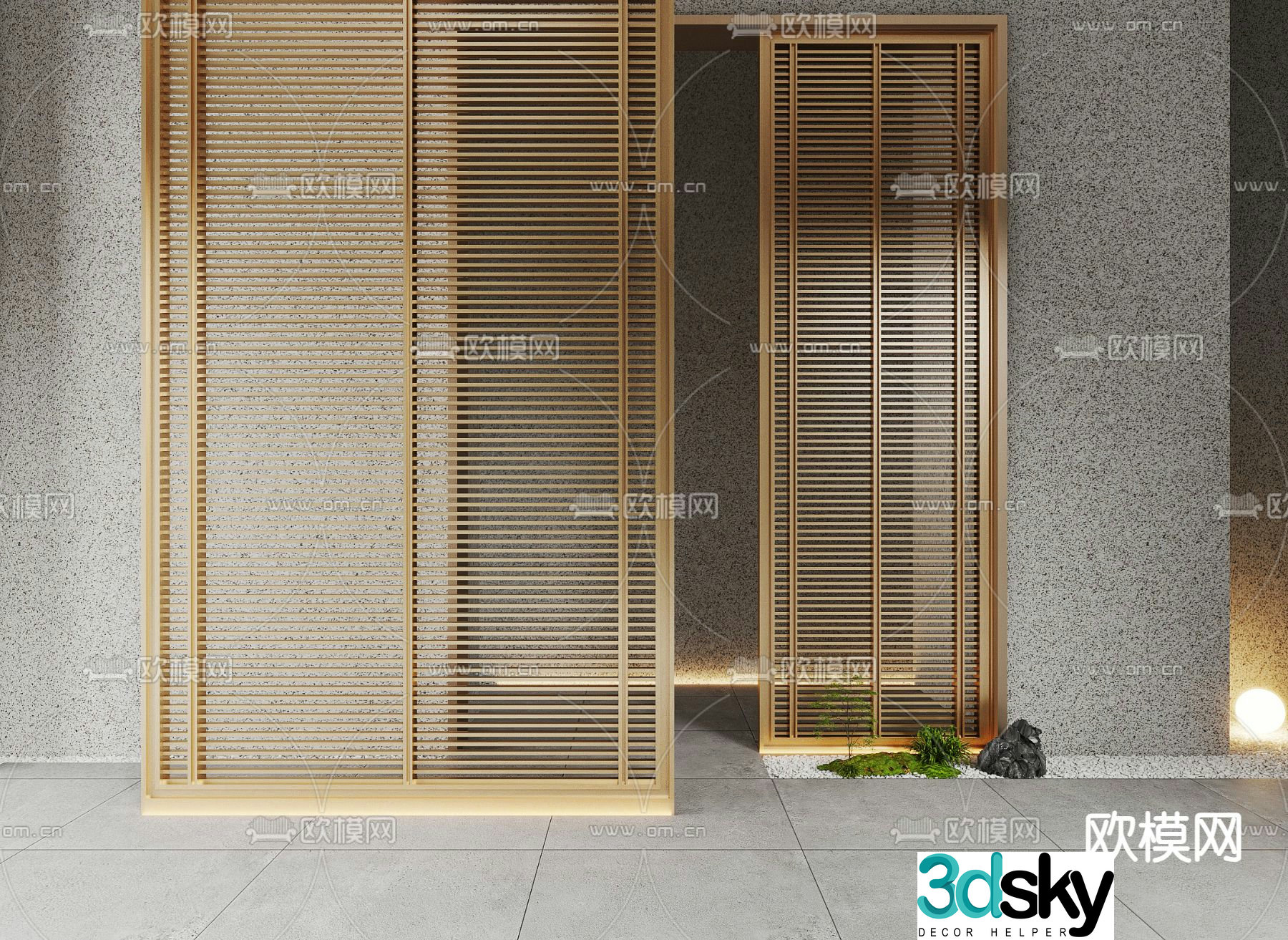 Metal screen partition 3d model