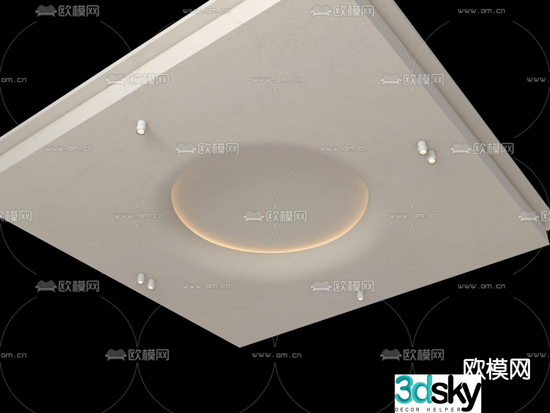 Wasabi wind ceiling lamp round lamp ambient lamp 3d model
