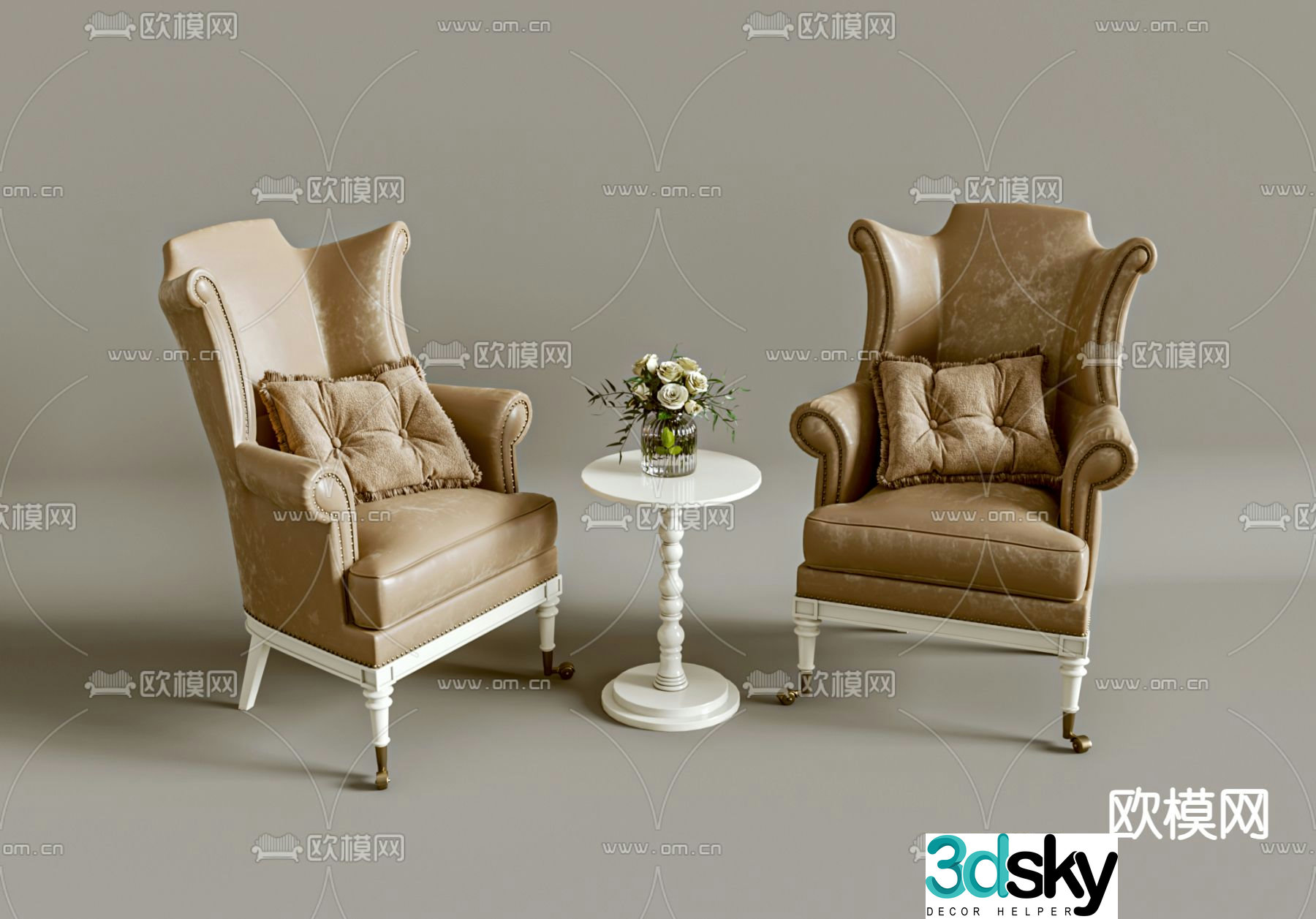 American chair leisure chair 3d model