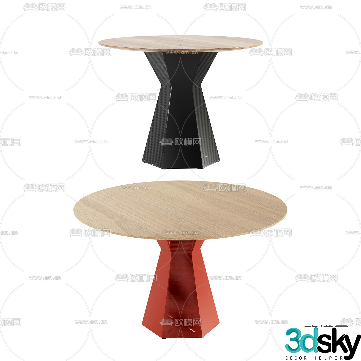 3d model of circular dining table