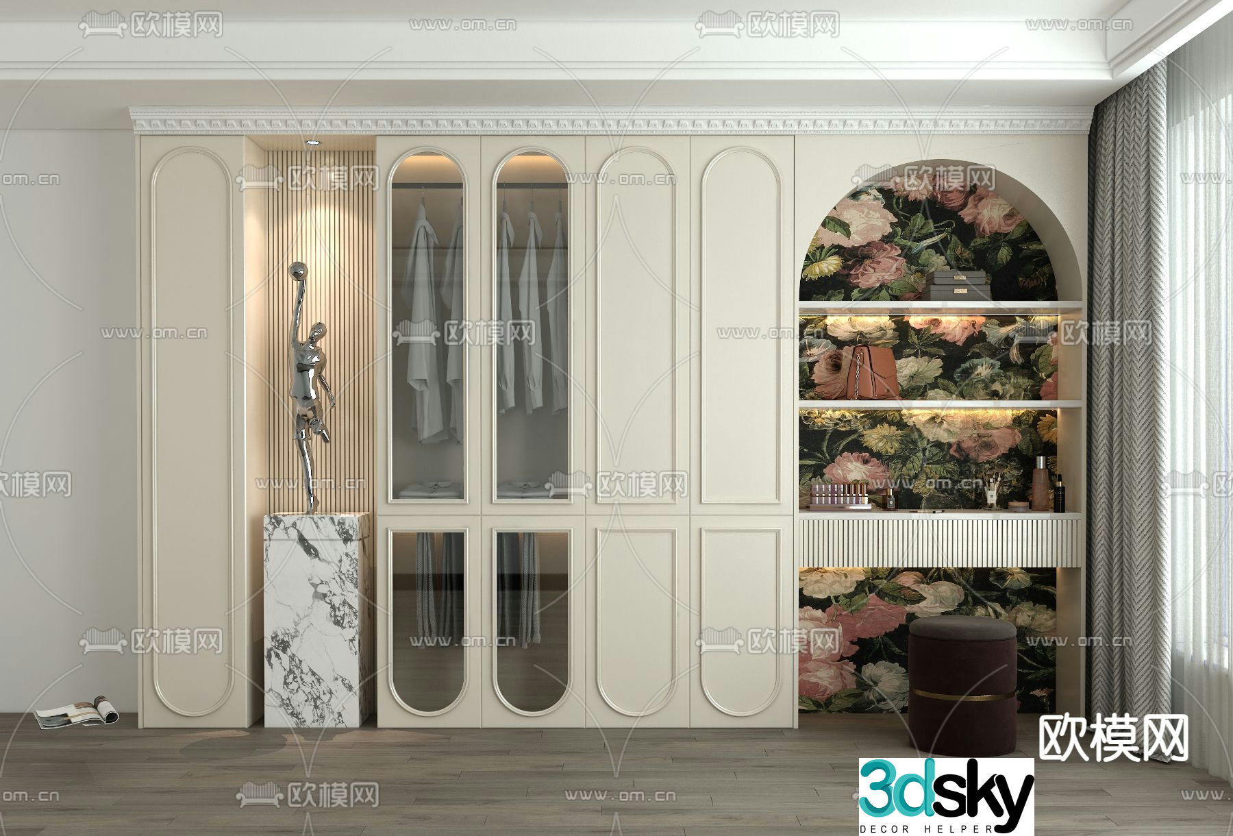 french wardrobe wardrobe 3d model