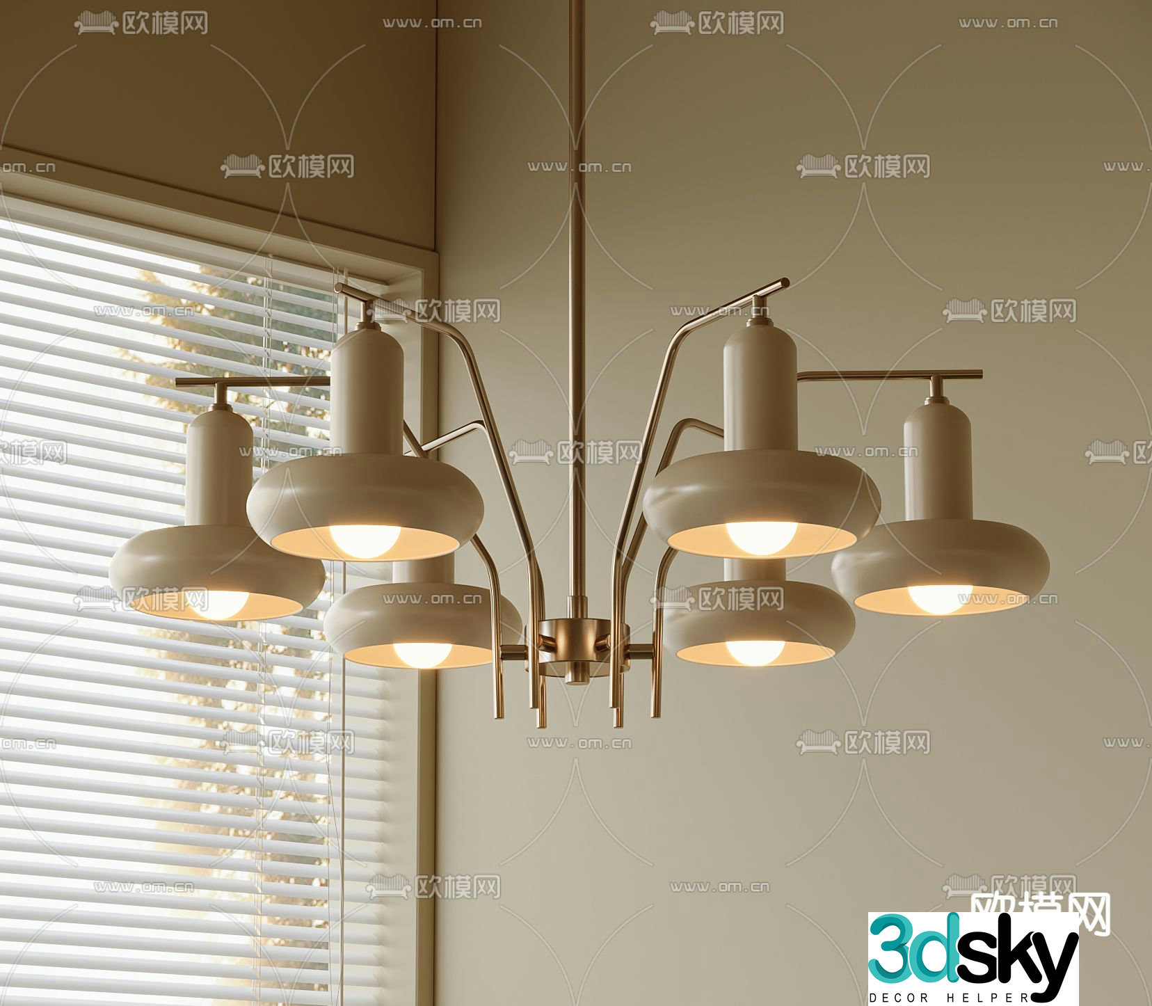 Medieval style chandelier hall chandelier 3d model