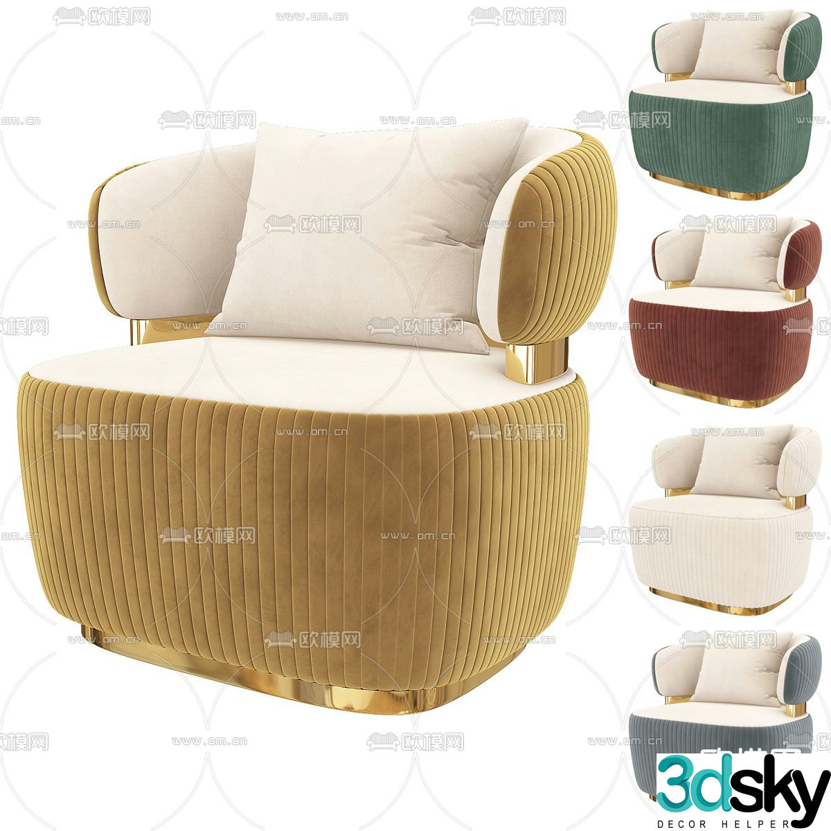 Single sofa leisure sofa 3d model