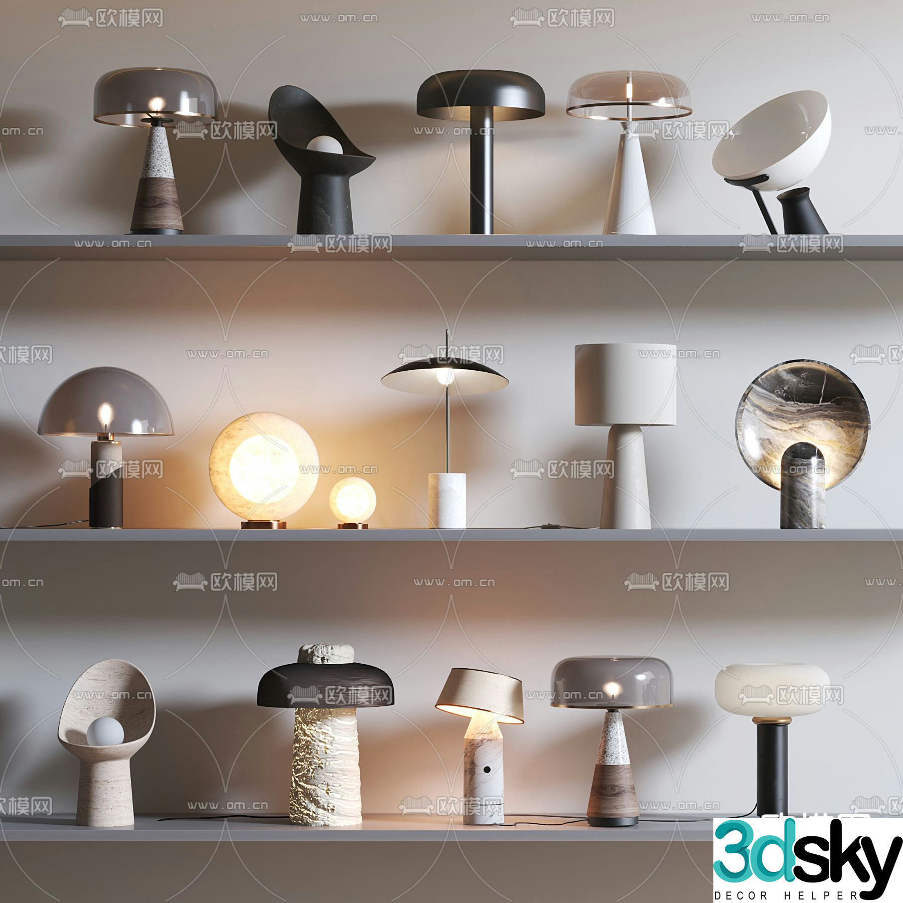 Creative desk lamp artistic desk lamp 3d model