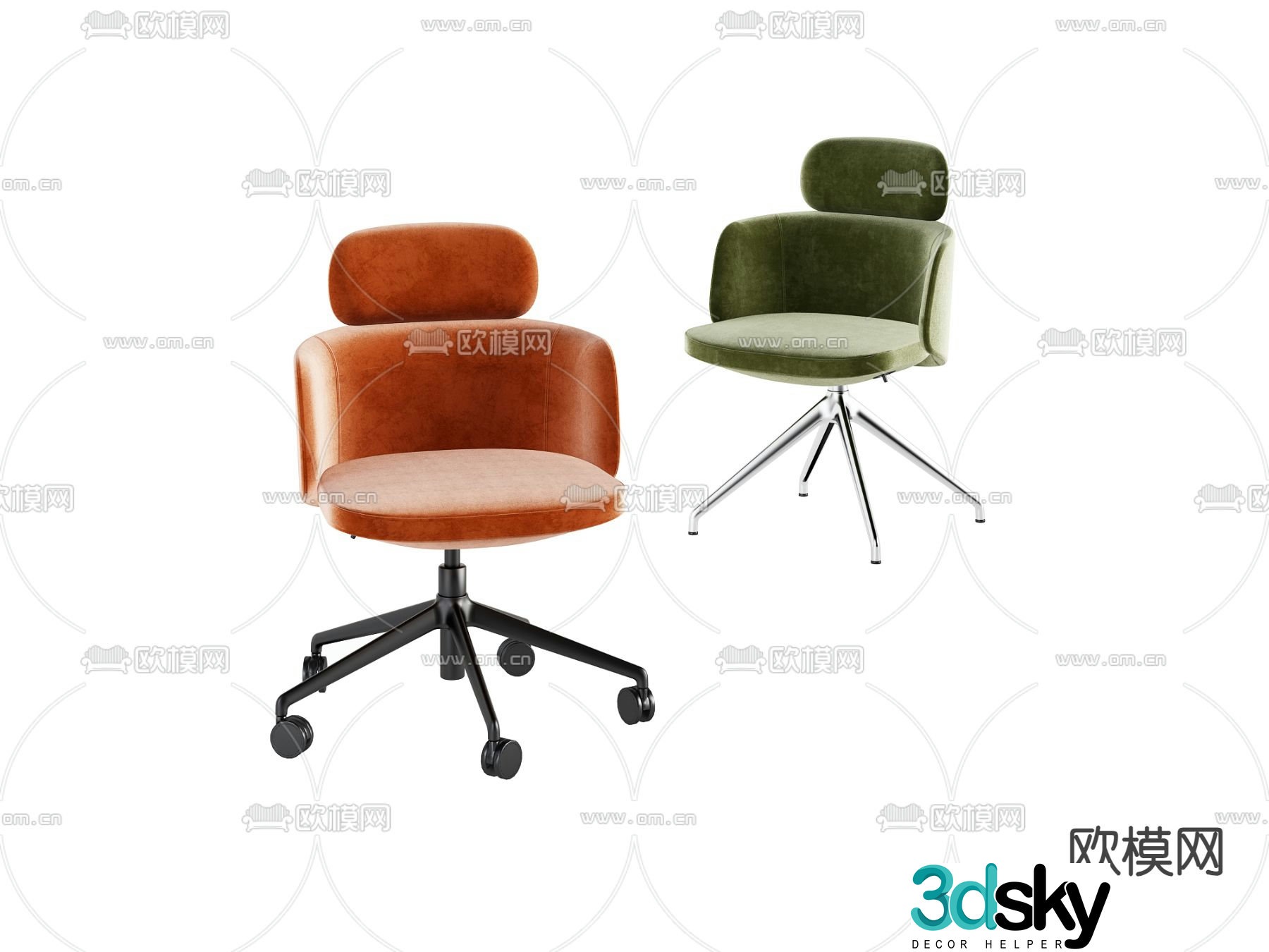 Modern office chair conference chair class chair 3d model