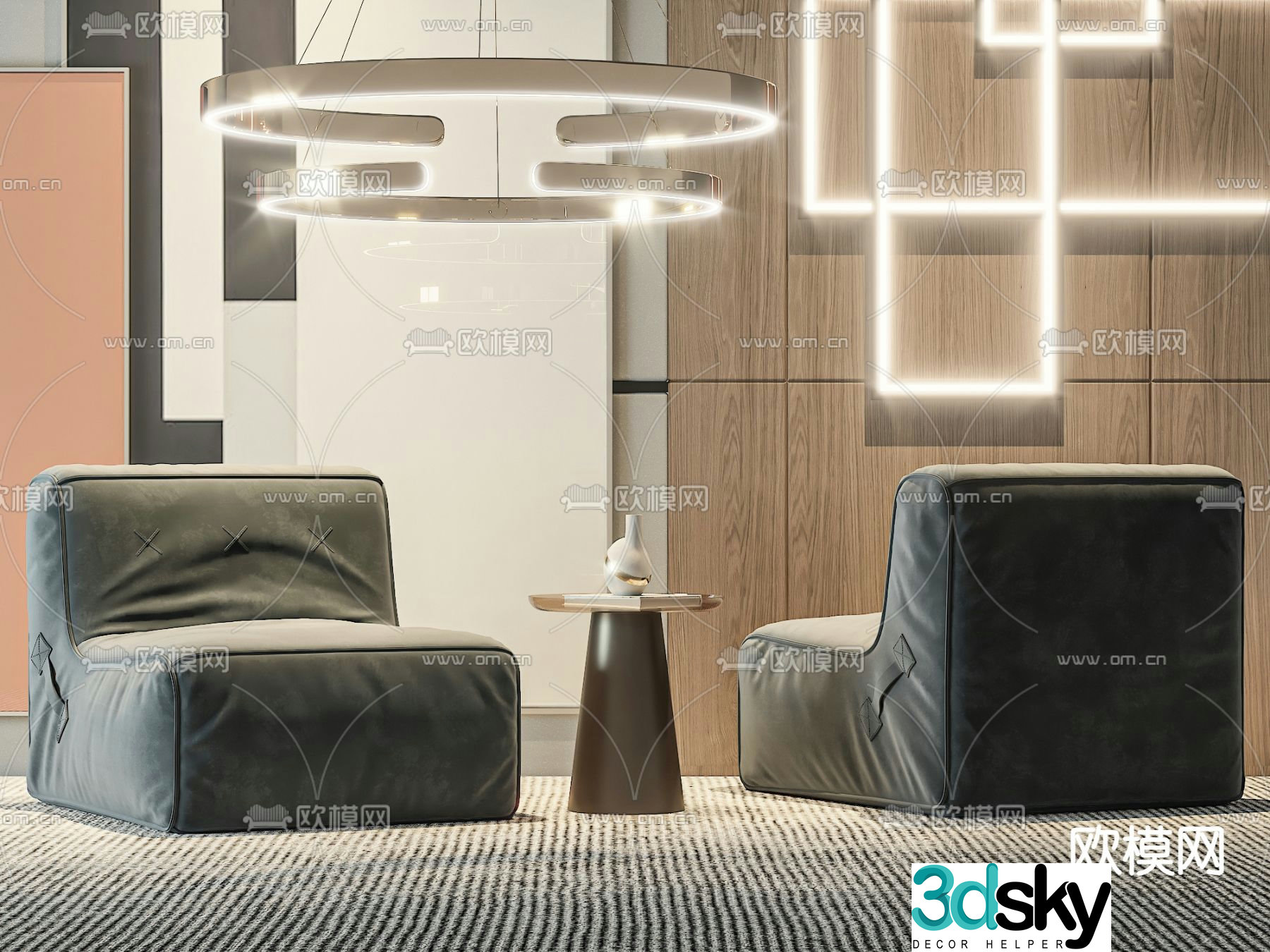 Single sofa leisure sofa 3d model