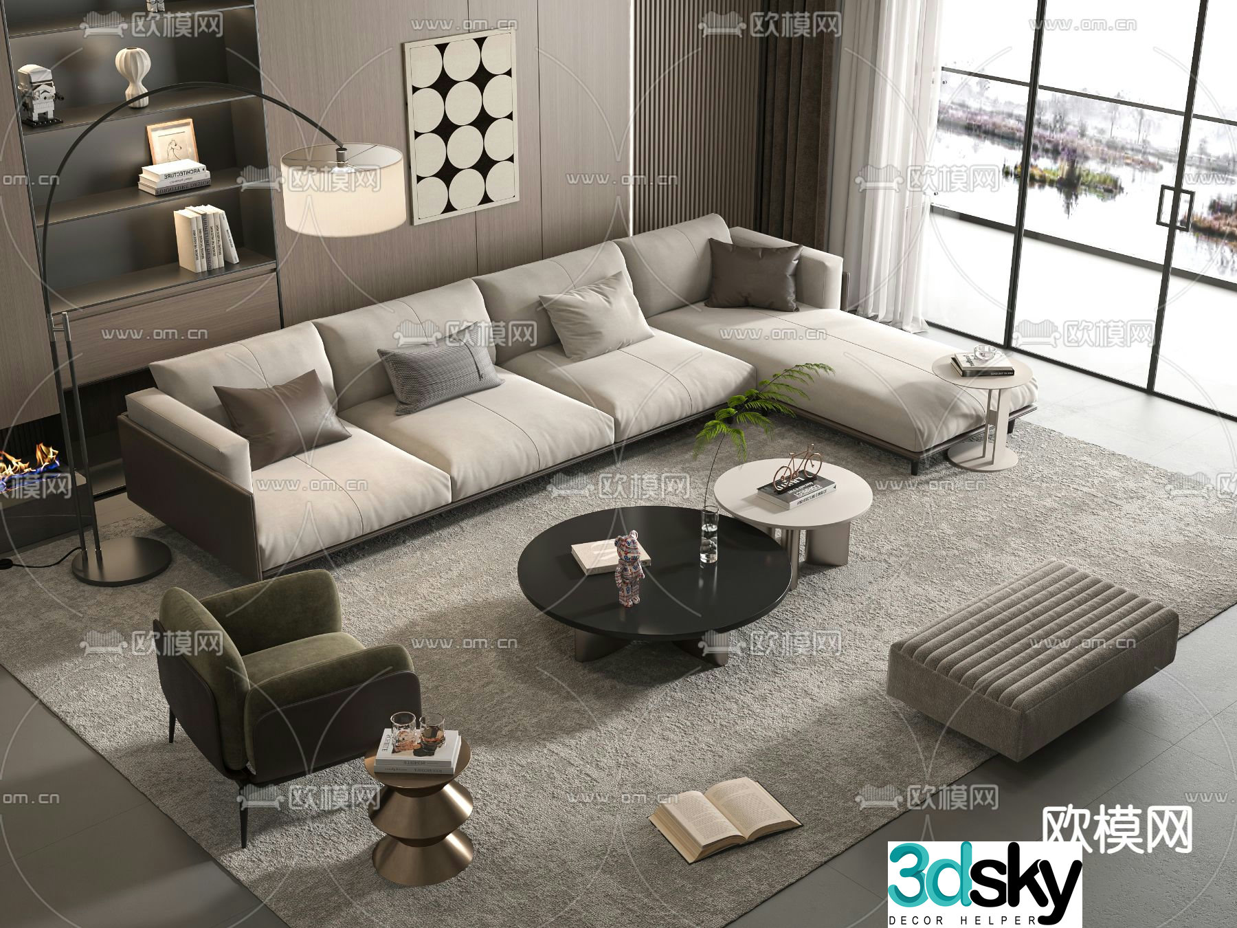 Modern modular sofa corner sofa 3d model