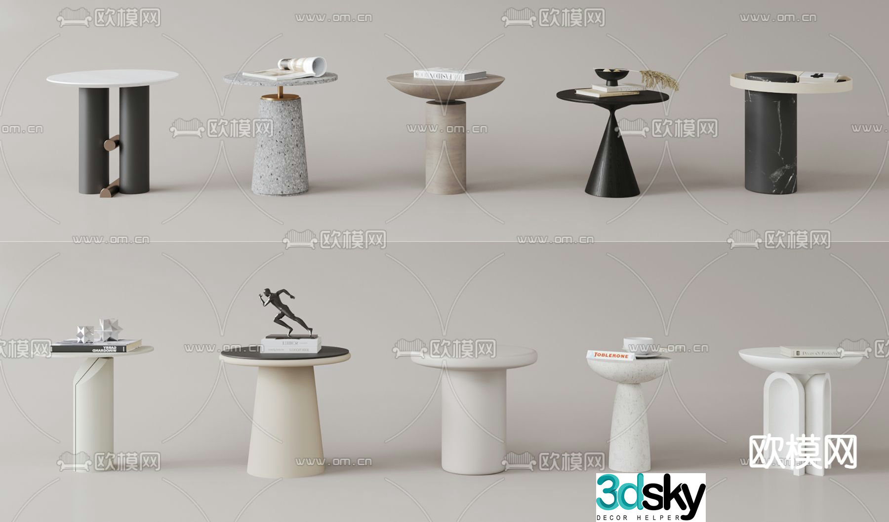 Side table corner table round table table table 3D model