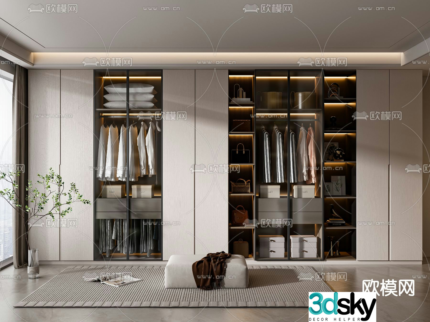 modern wardrobe wardrobe 3d model
