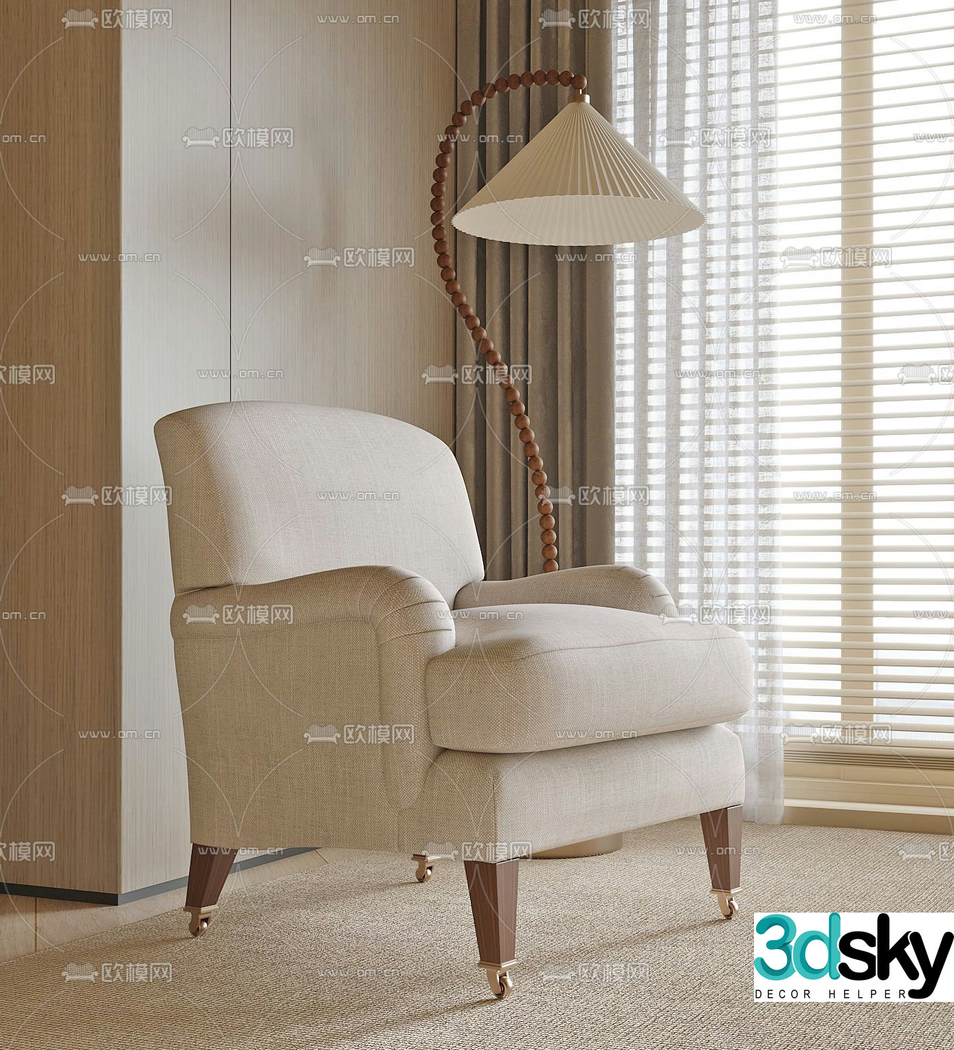 Single sofa leisure sofa 3d model