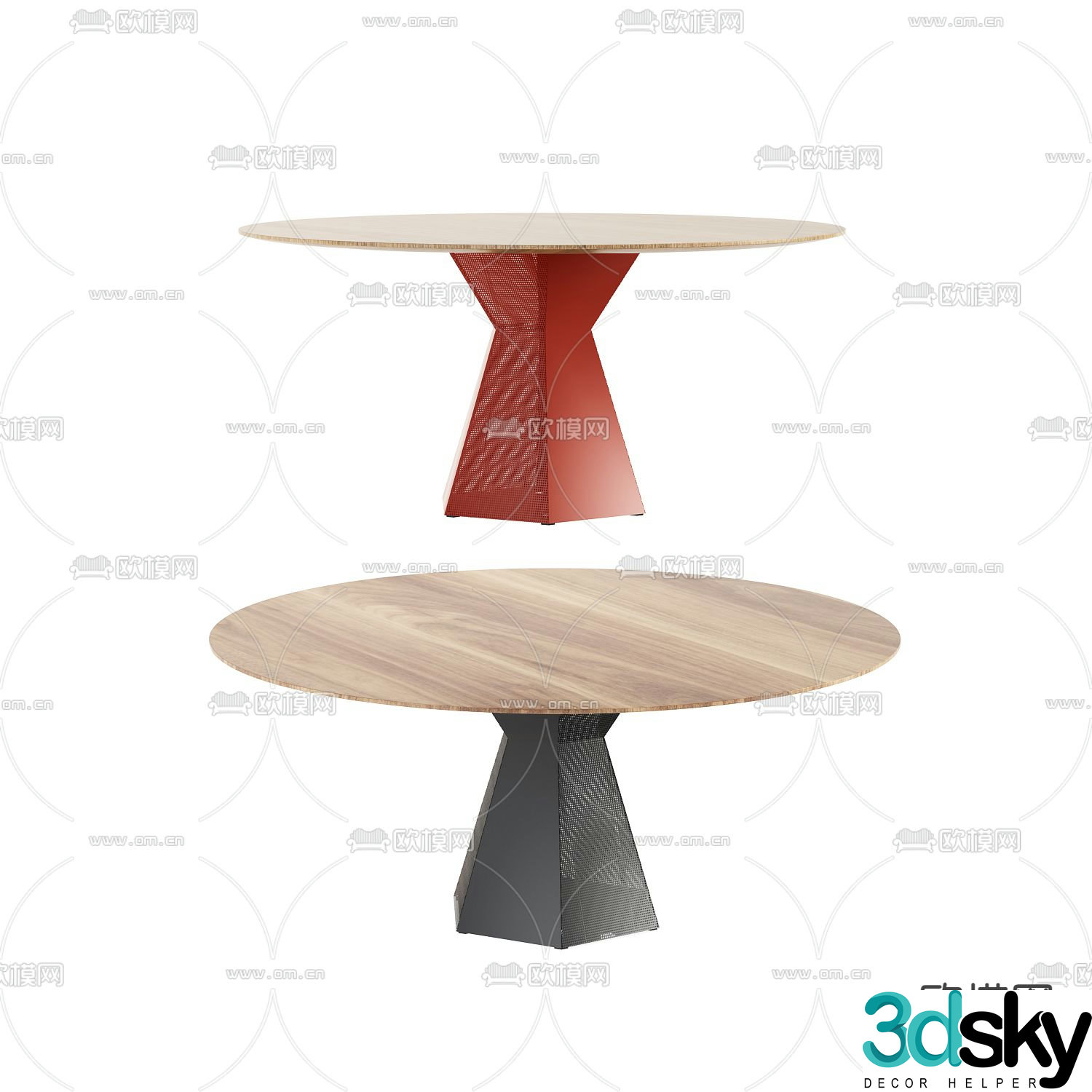 3d model of circular dining table