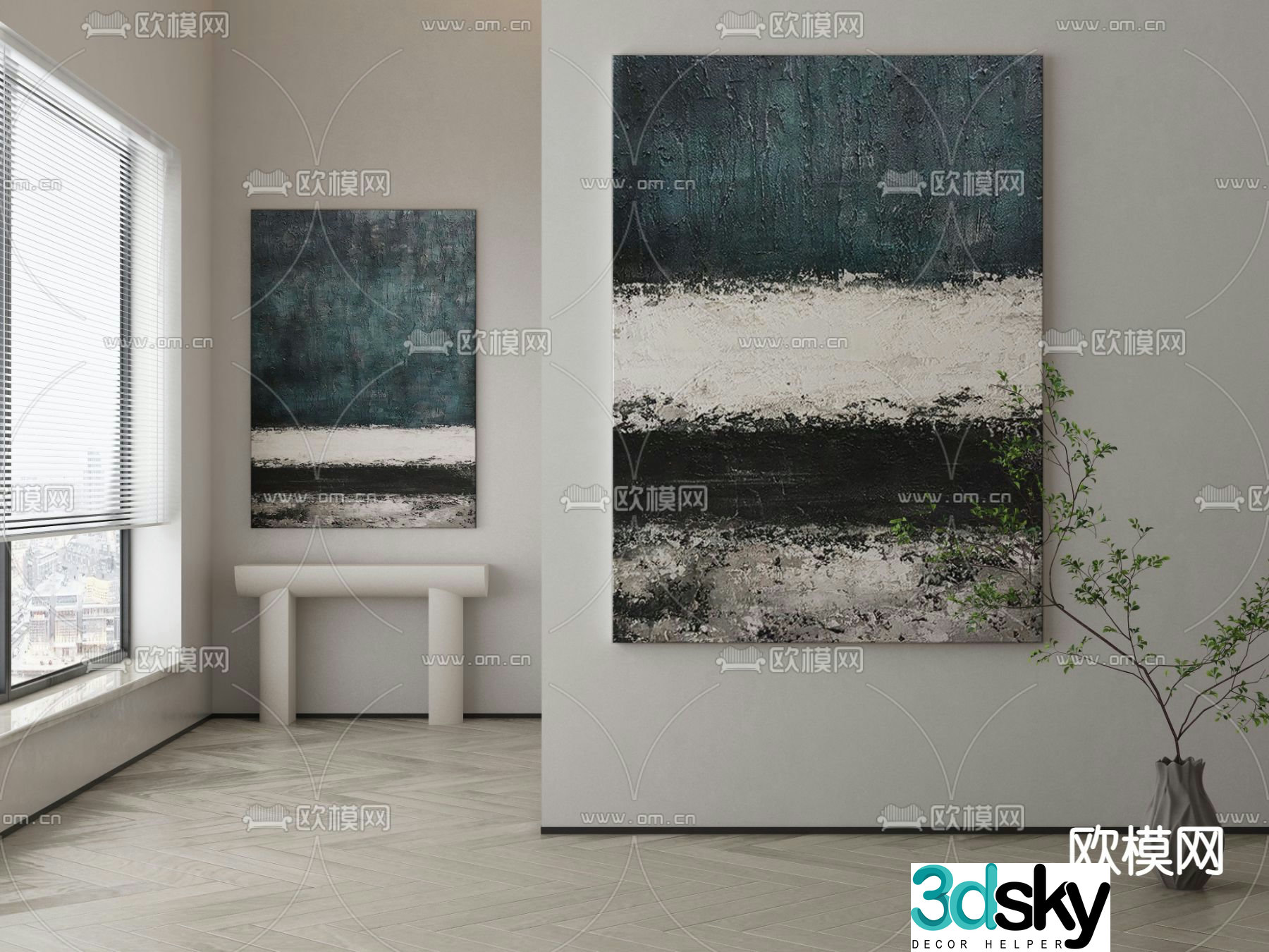 Wabisa decorative painting hanging painting 3d model