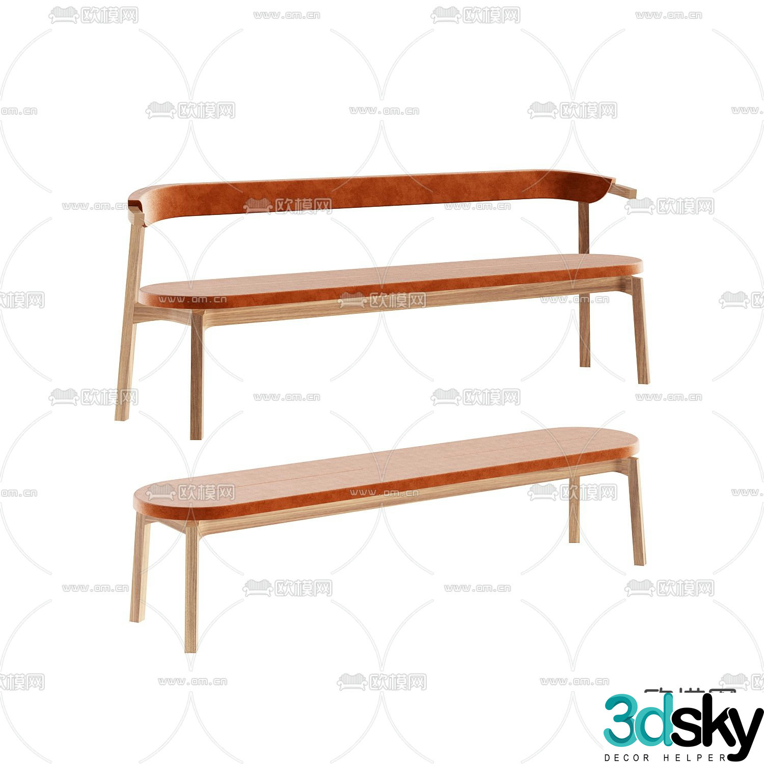 Modern stool bench 3d model