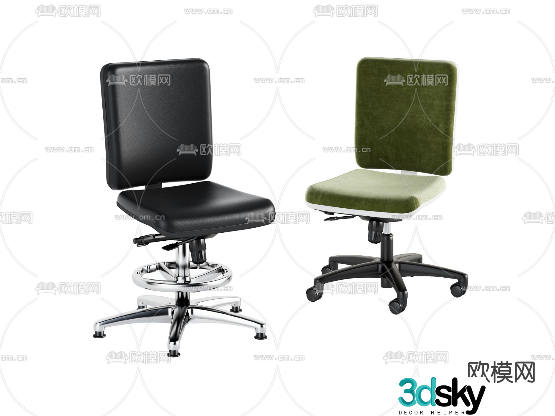 Modern computer chair seat 3d model