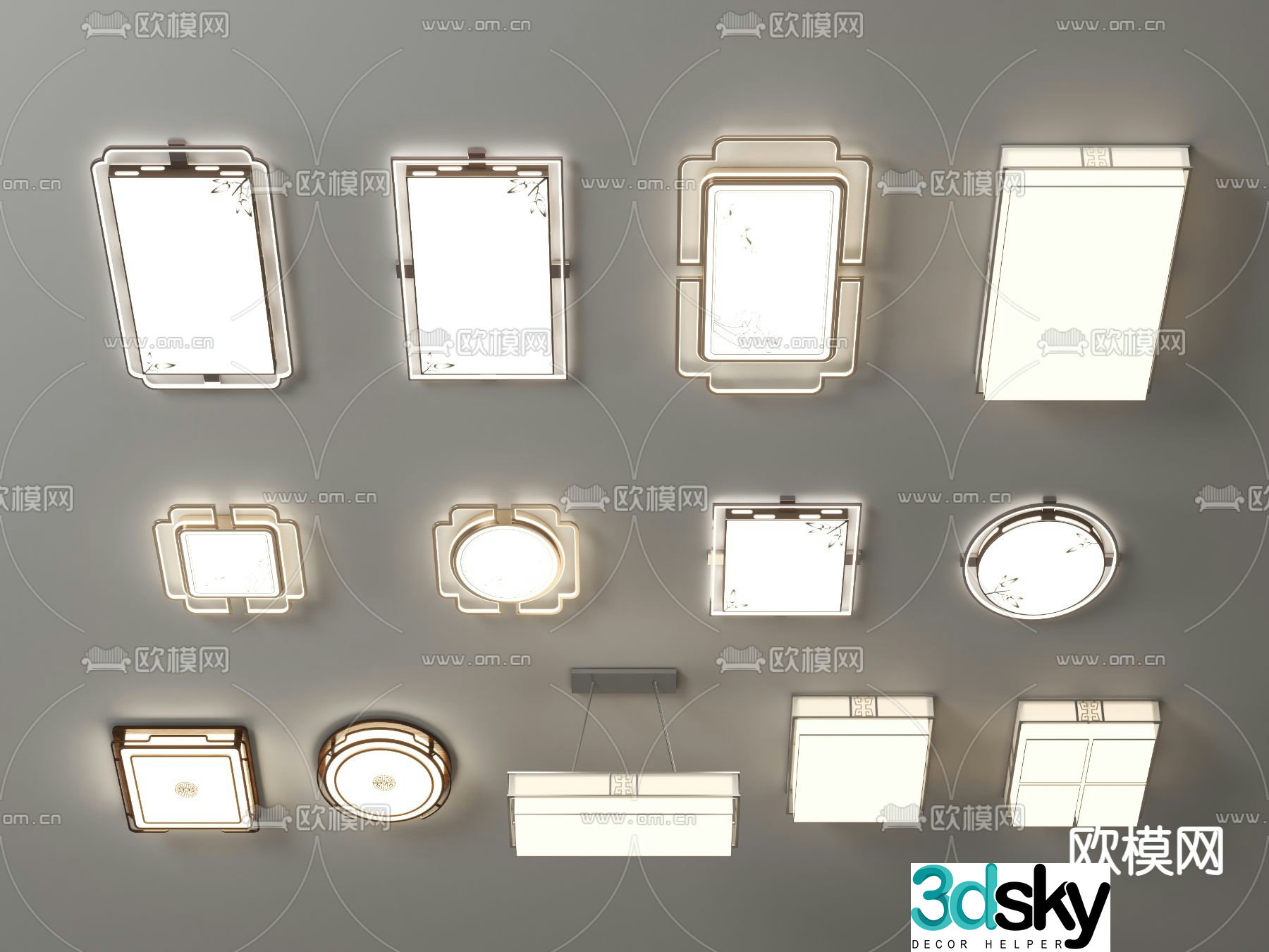 New Chinese style ceiling lamp bedroom lamp 3d model