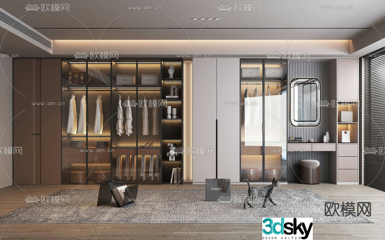 modern wardrobe wardrobe 3d model