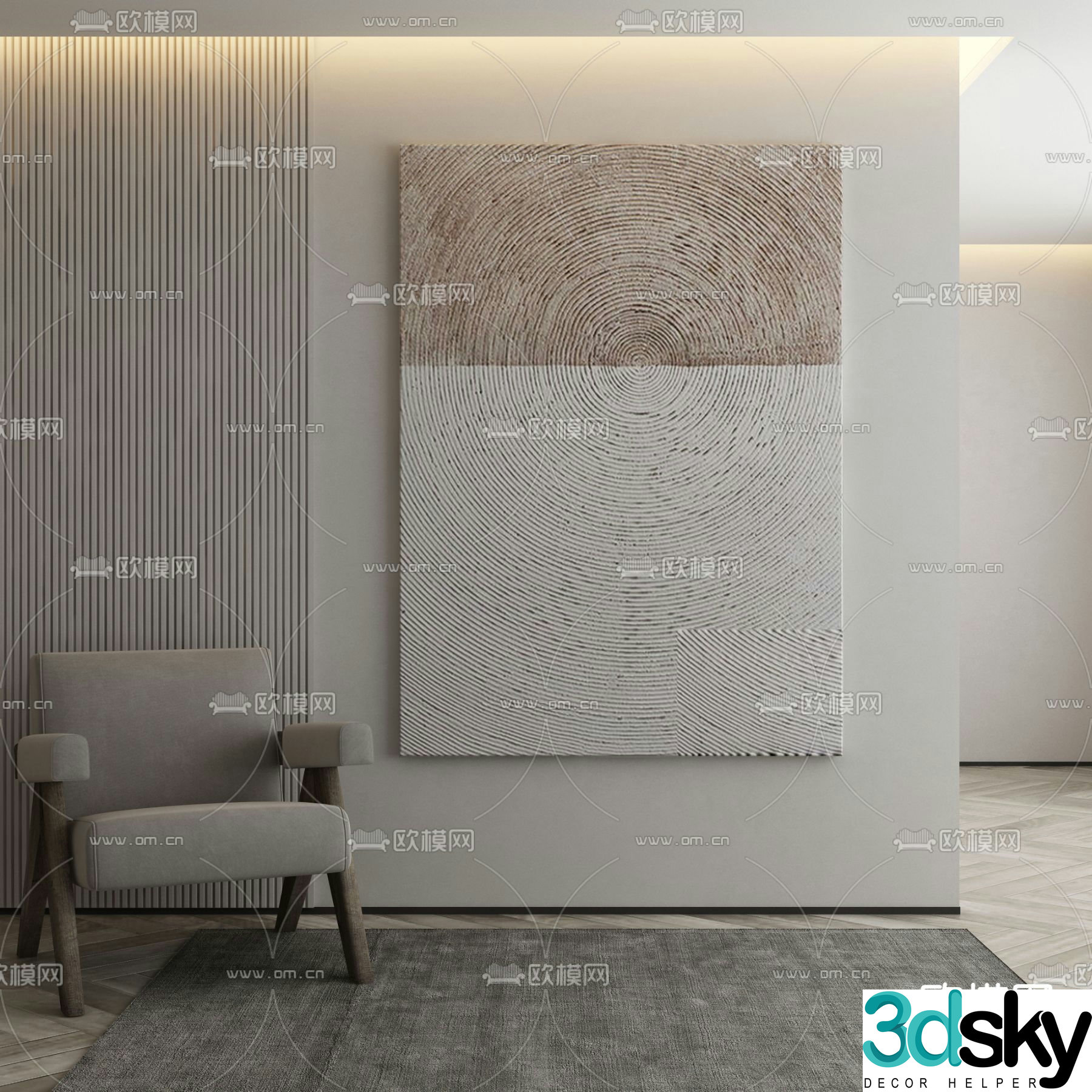 Modern decorative painting 3d model