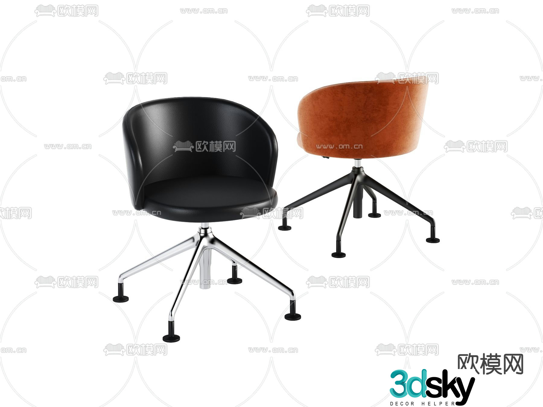 Modern office chair conference chair training chair 3d model