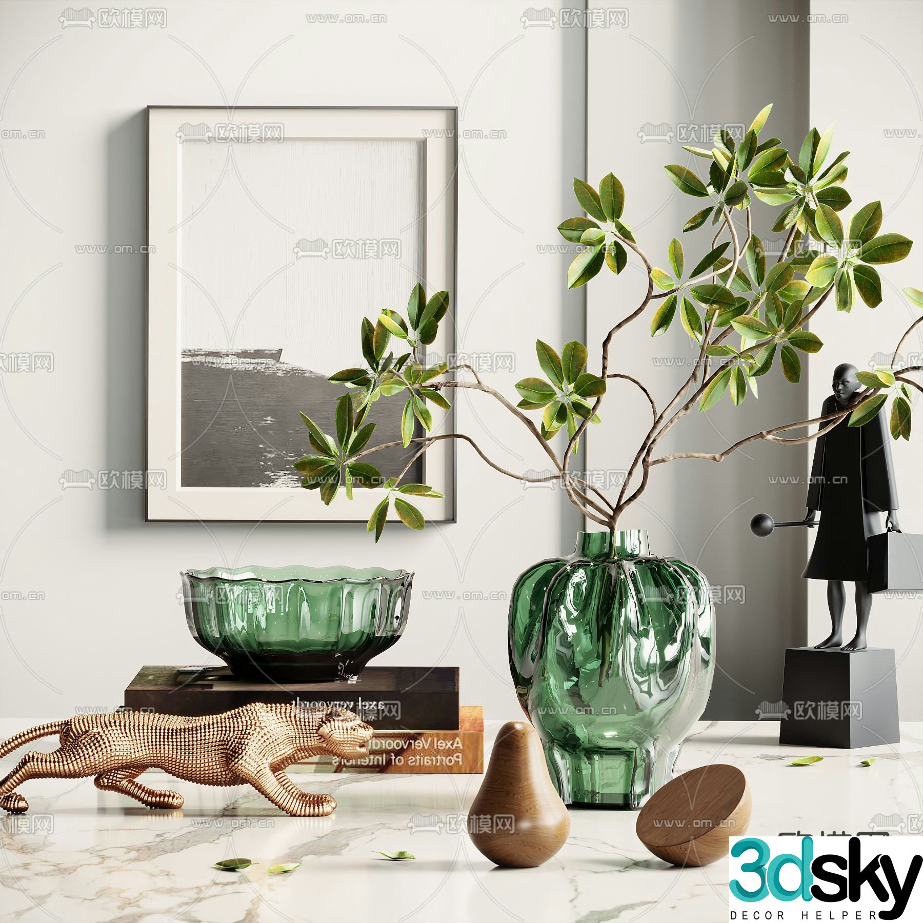 Decoration Vase Ornament Book 3D Model