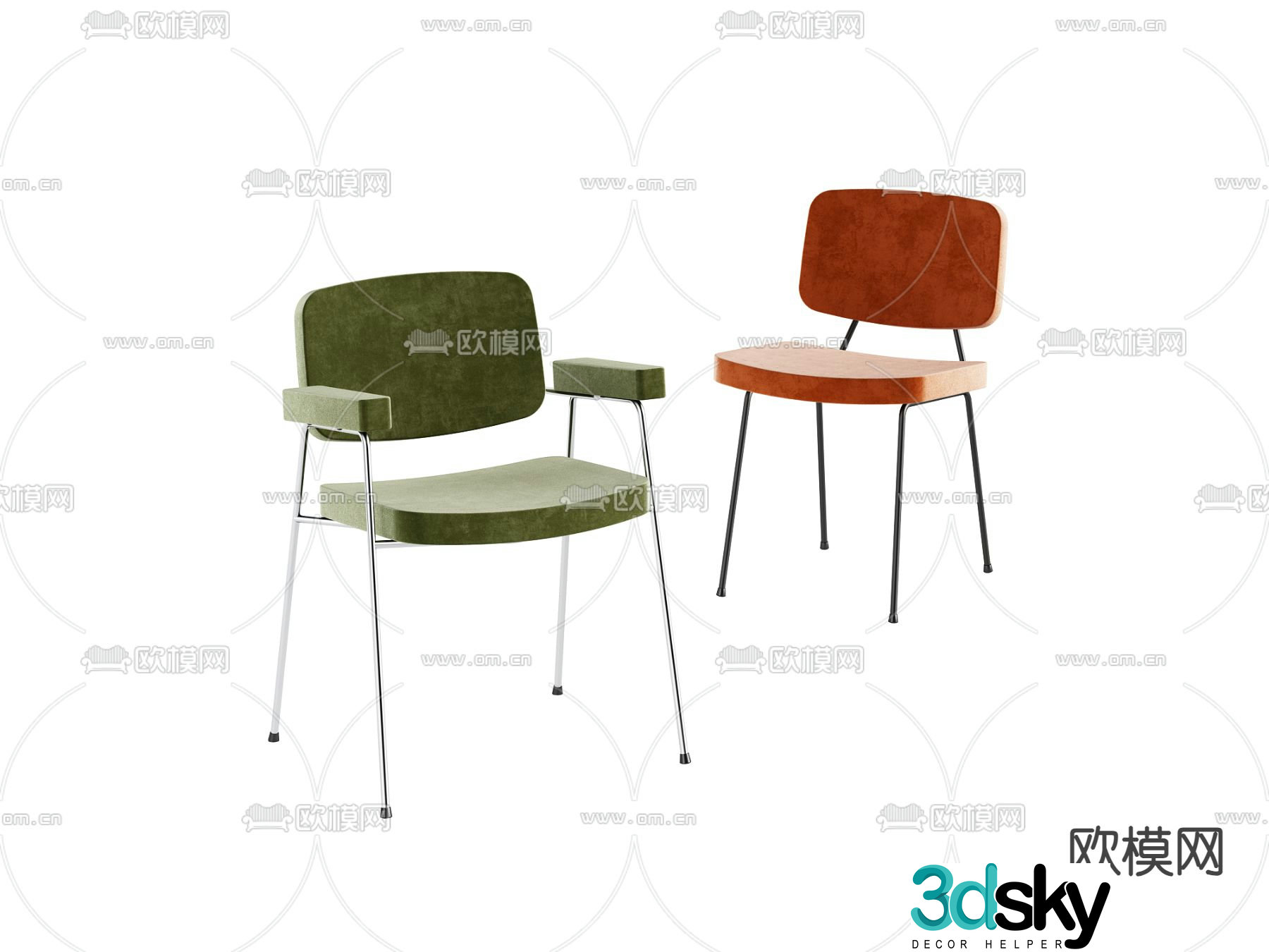 Modern chair leisure chair 3d model