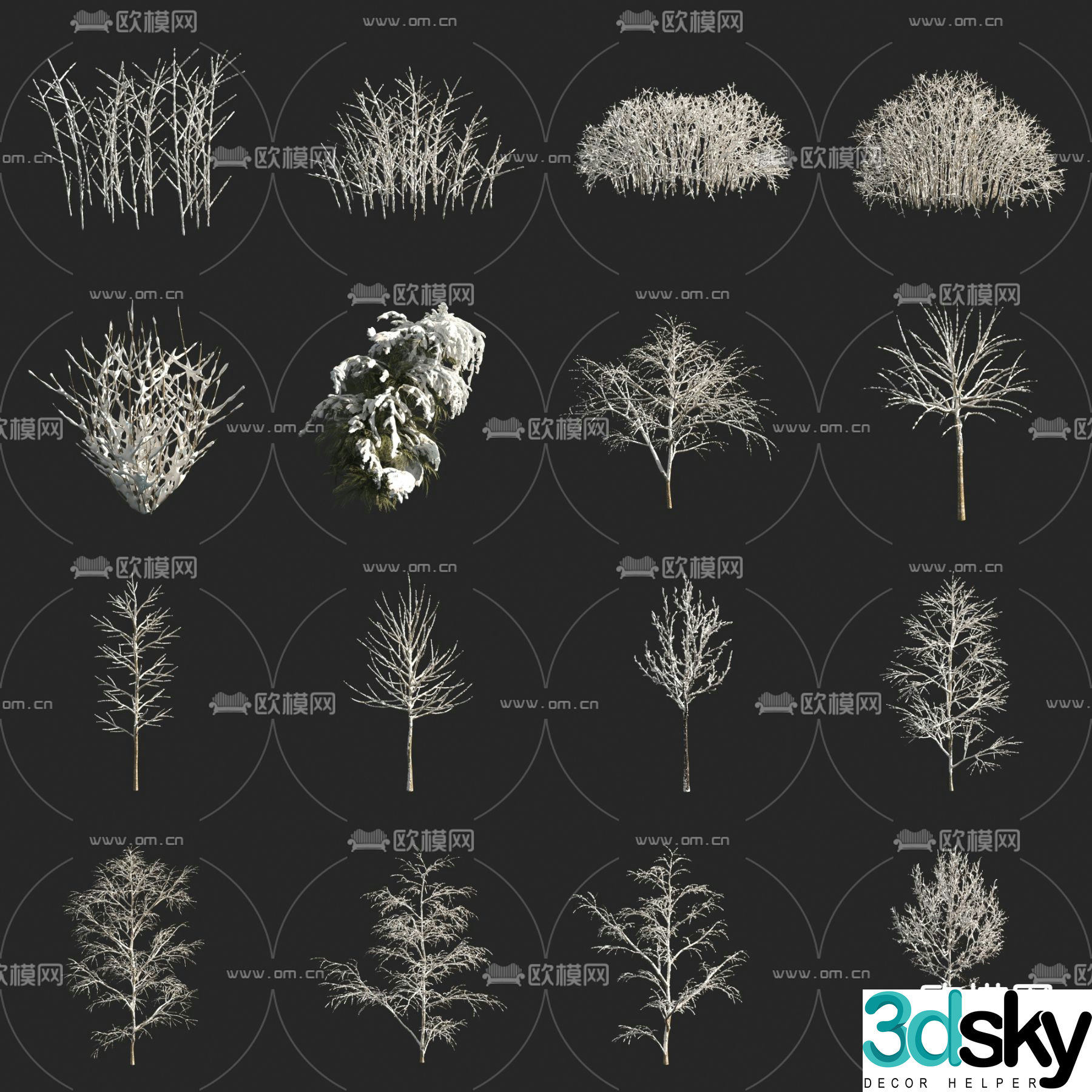 Snow Shrine Snow Scenery Tree Winter Plant Winter Tree 3D Model
