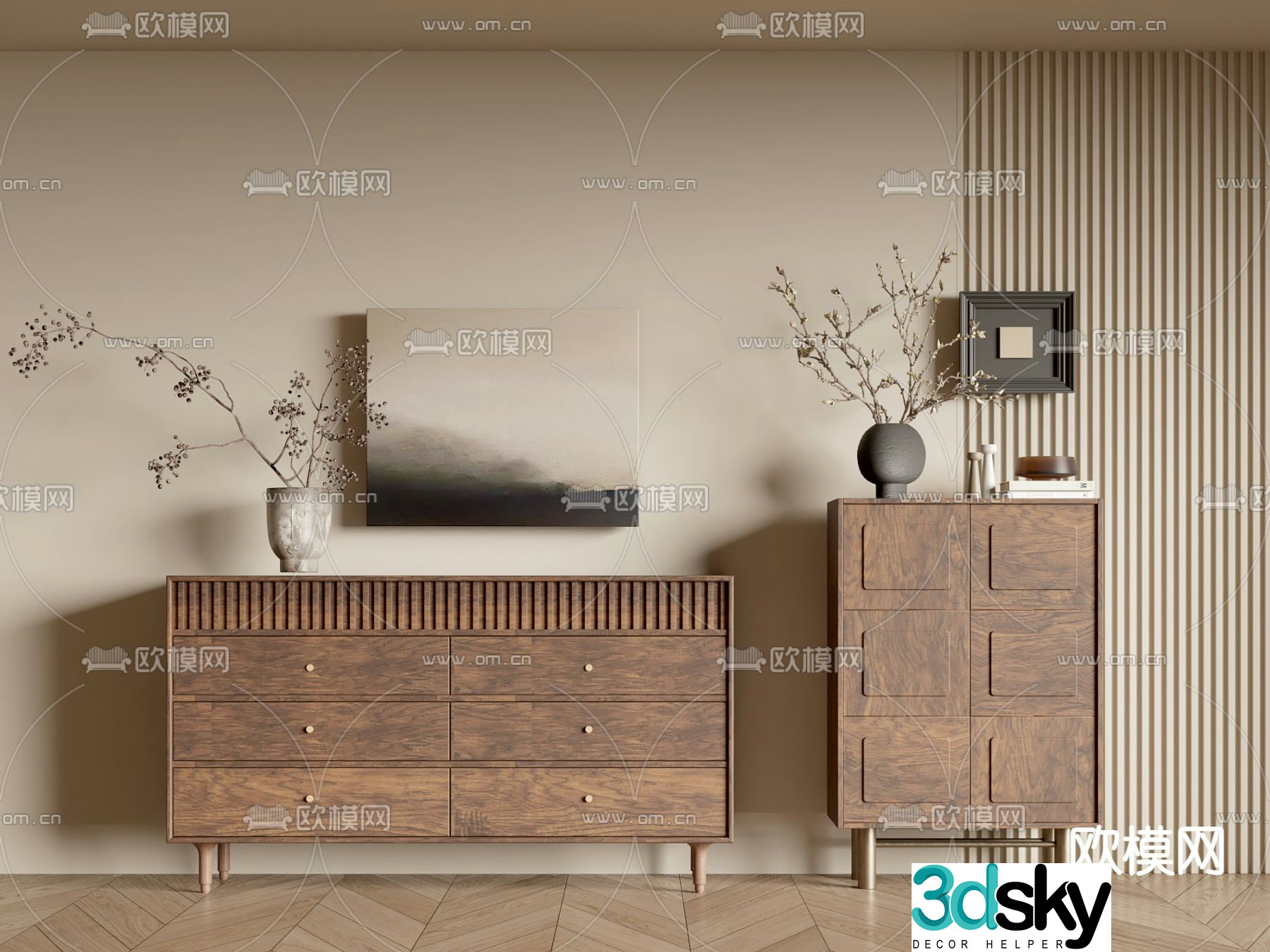 Medieval style side cabinet entrance cabinet end view cabinet 3D model