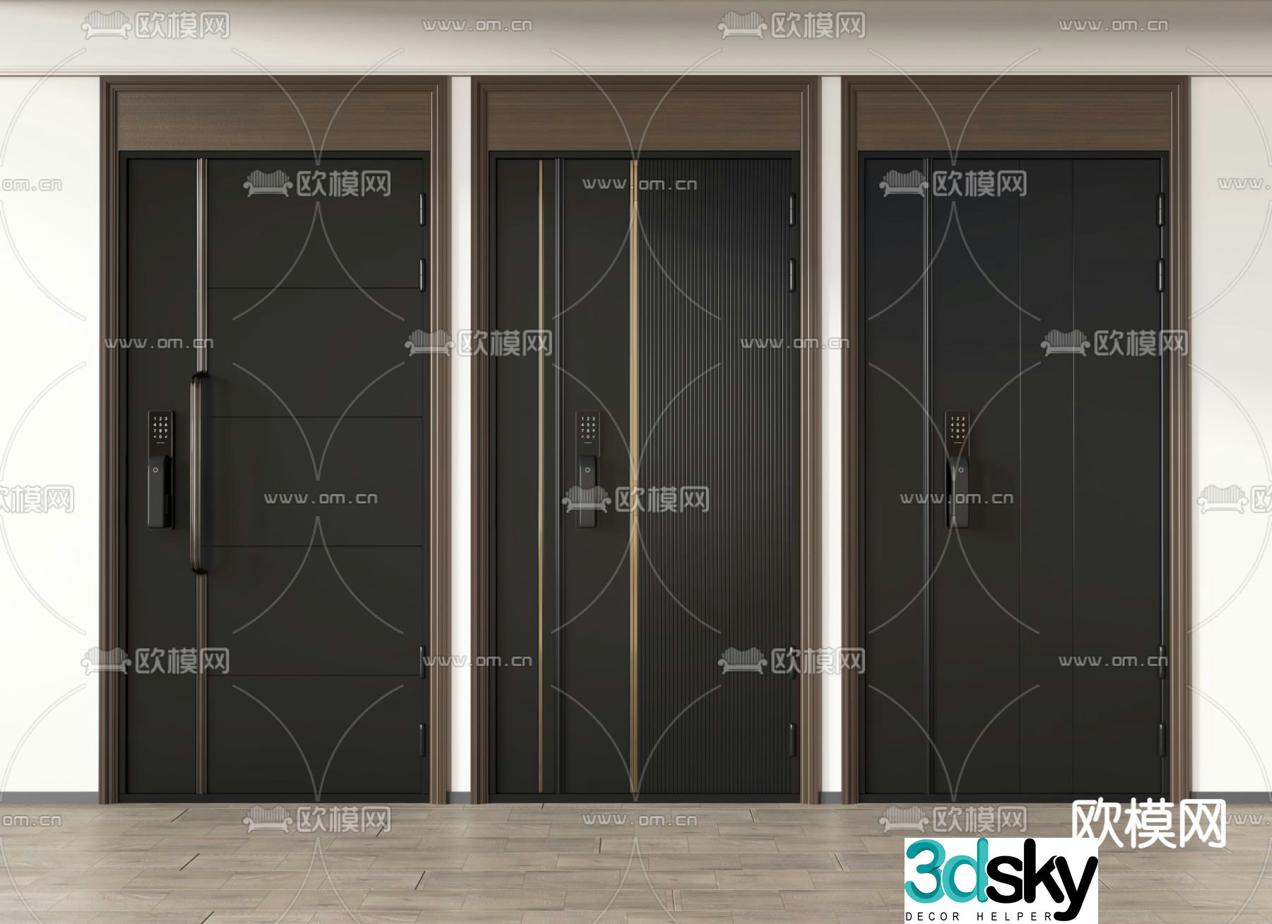 Entry door Security door Password door 3d model