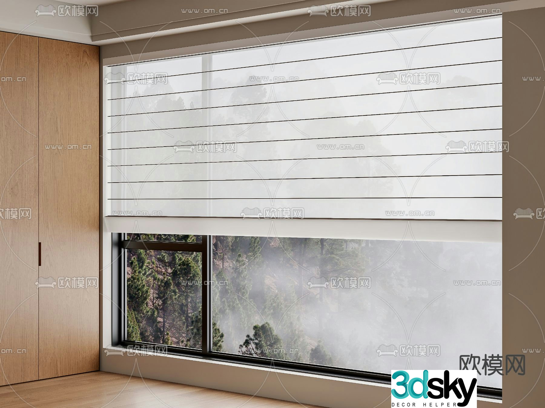Curtain Roller Curtain Transparent Curtain Pull Curtain Blackout Curtain 3D Model