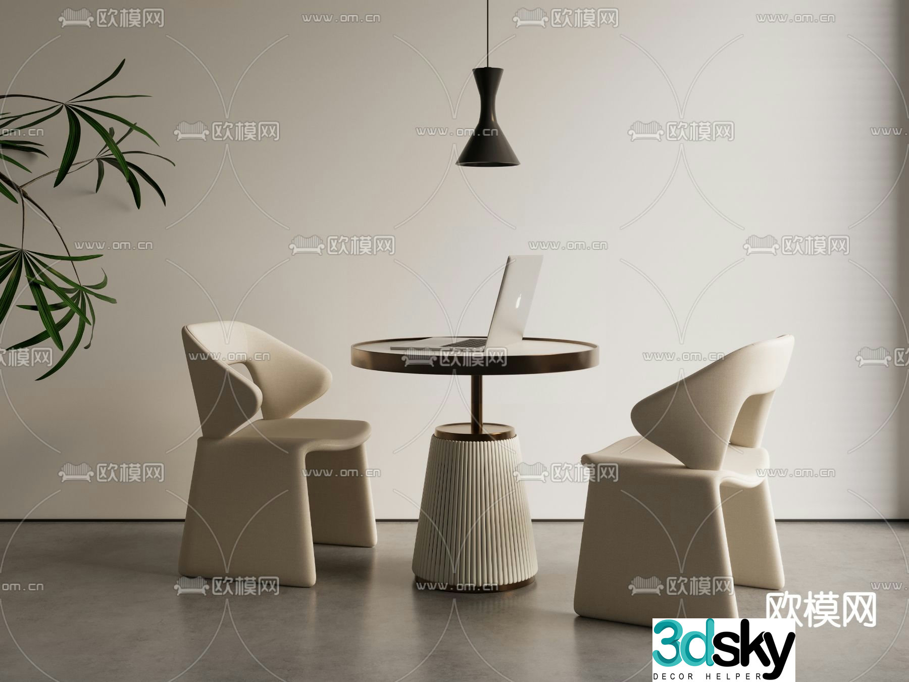 Modern negotiation tables and chairs leisure tables and chairs 3D model