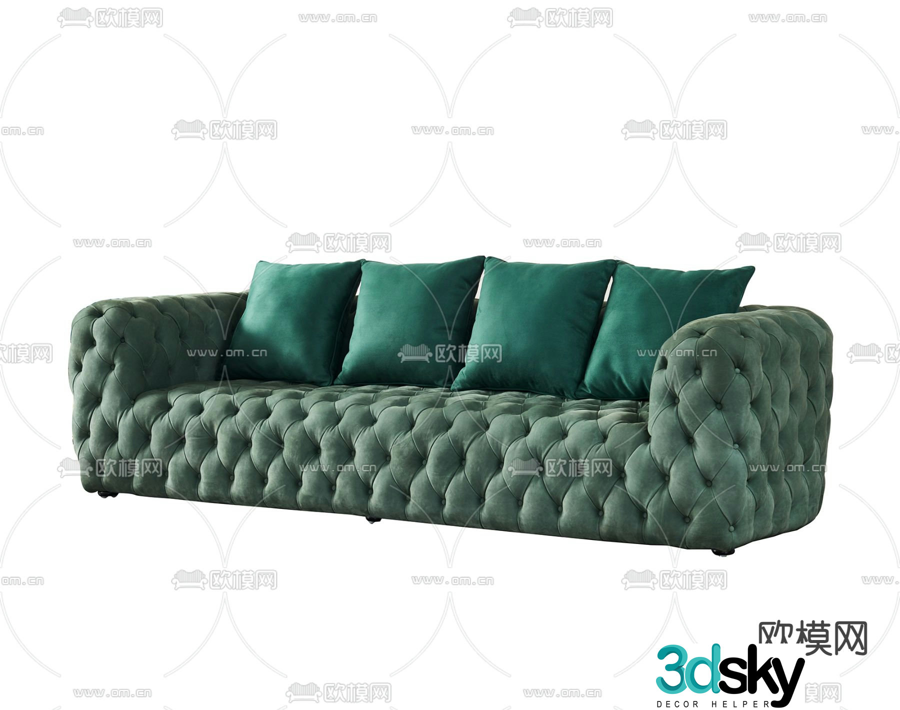 European multi-person sofa button sofa bubble sofa 3D model