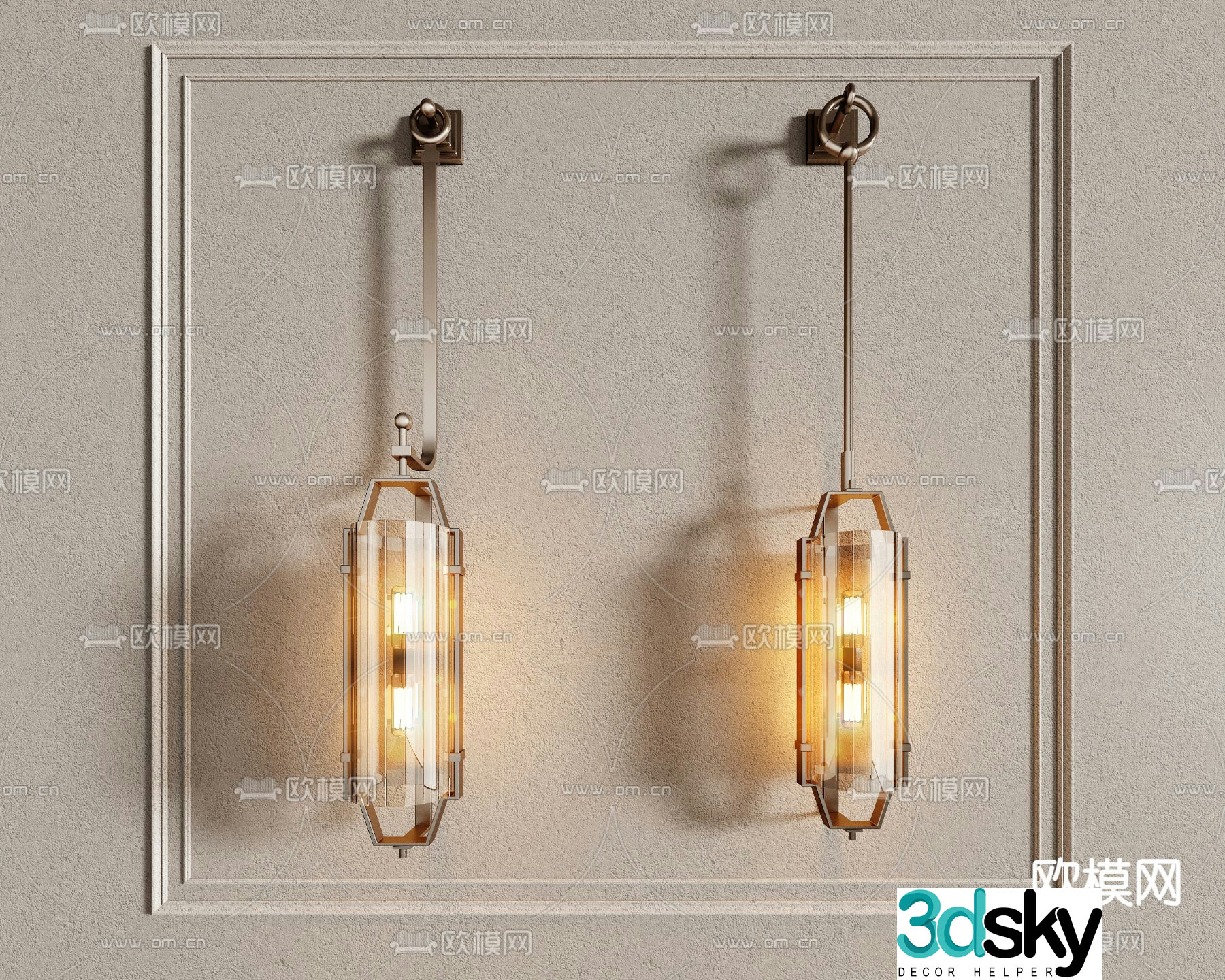 Simple wall lamp 3d model