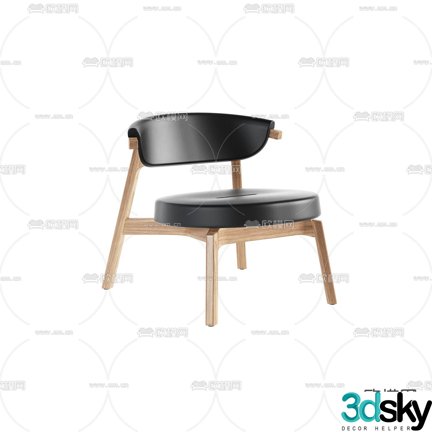Leather chair casual chair 3d model