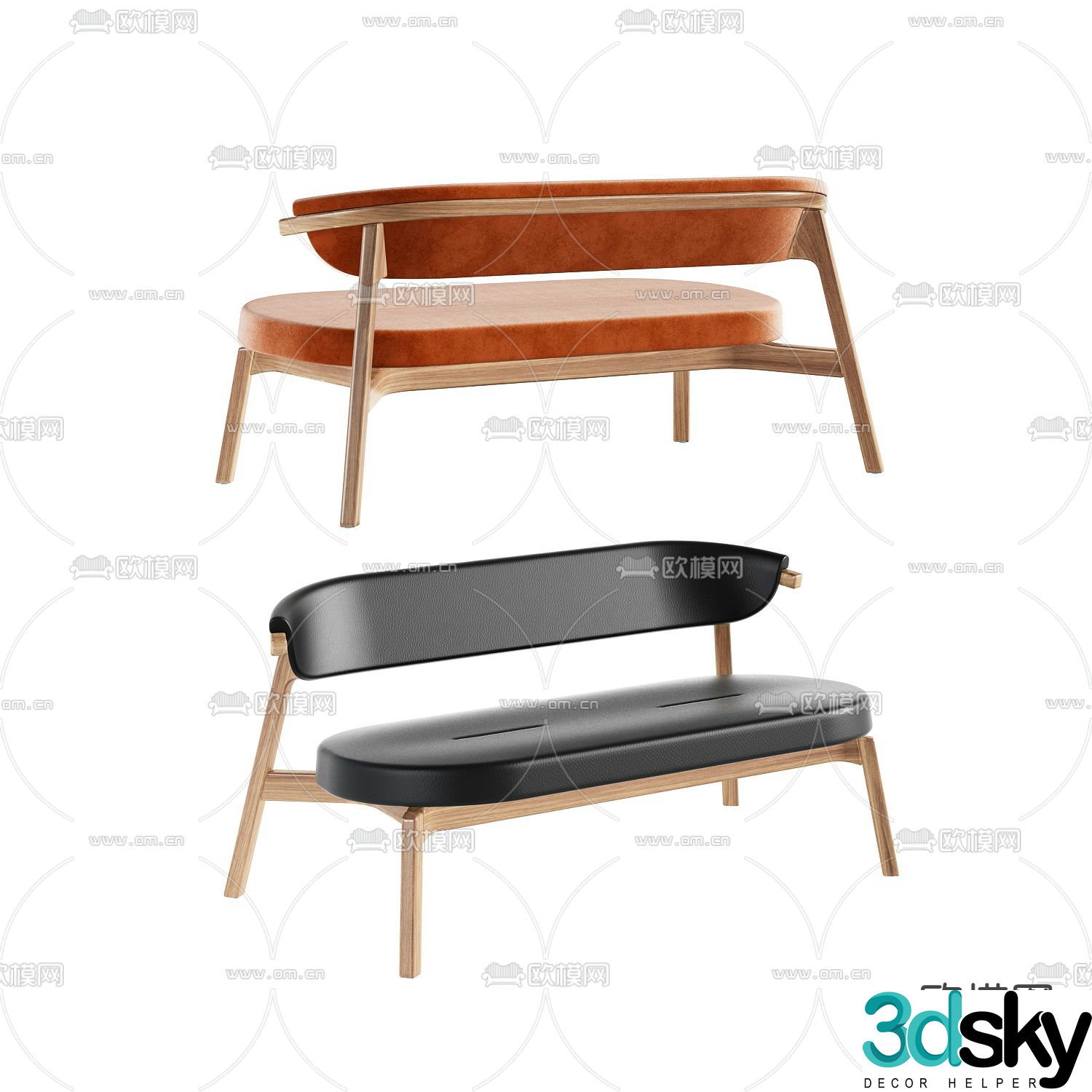 Modern chair bench lounge chair 3d model