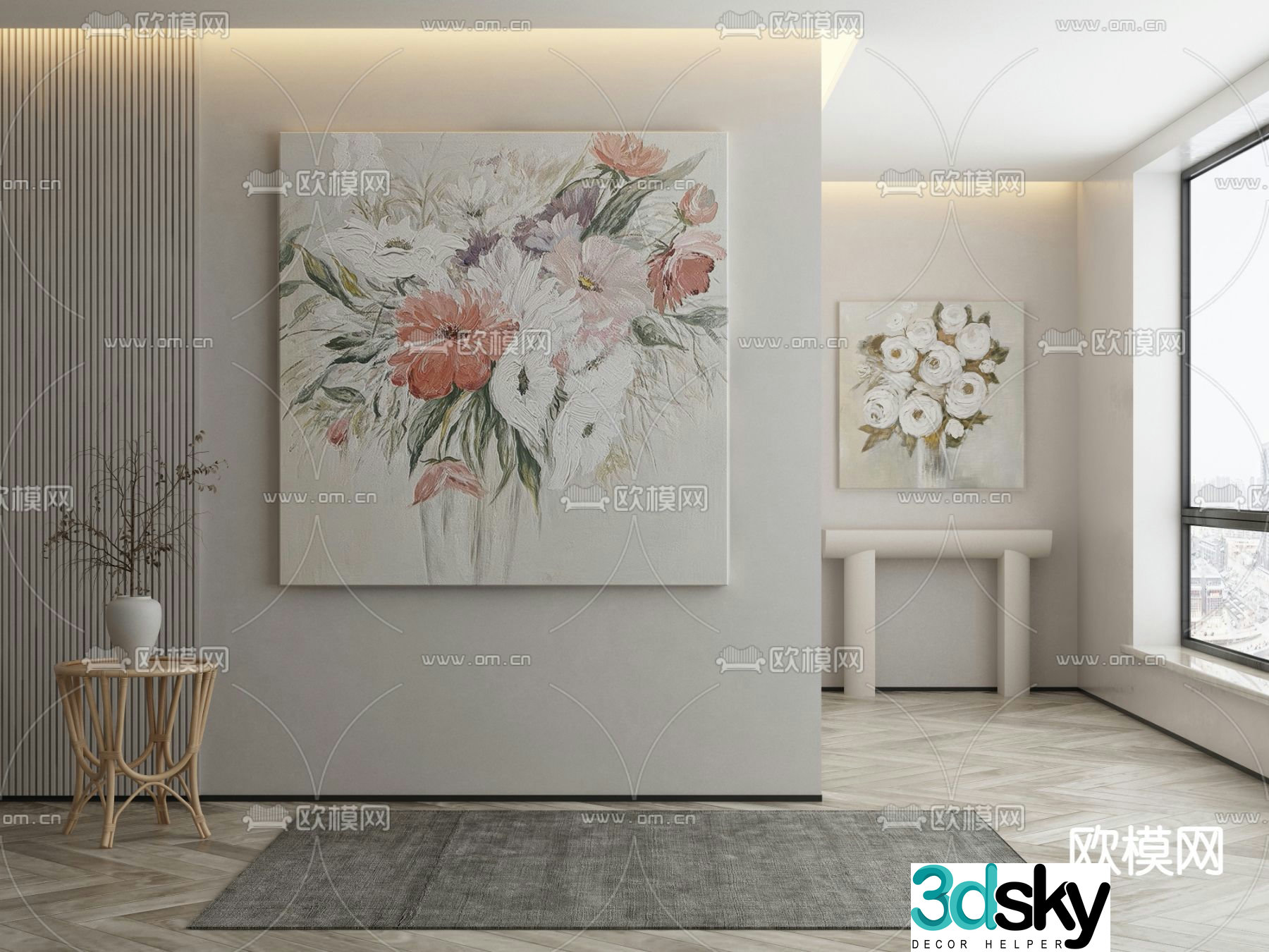 Wabisa decorative painting hanging painting 3d model