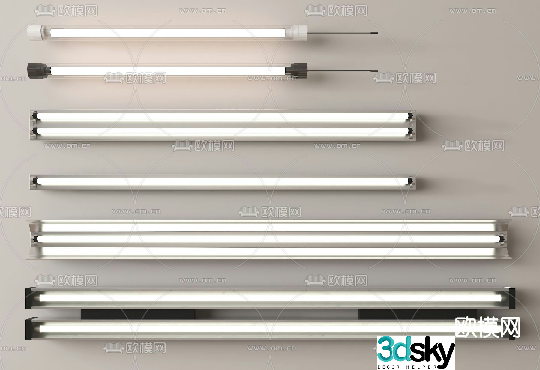 Wall lamp LED fluorescent lamp Linear lamp 3d model