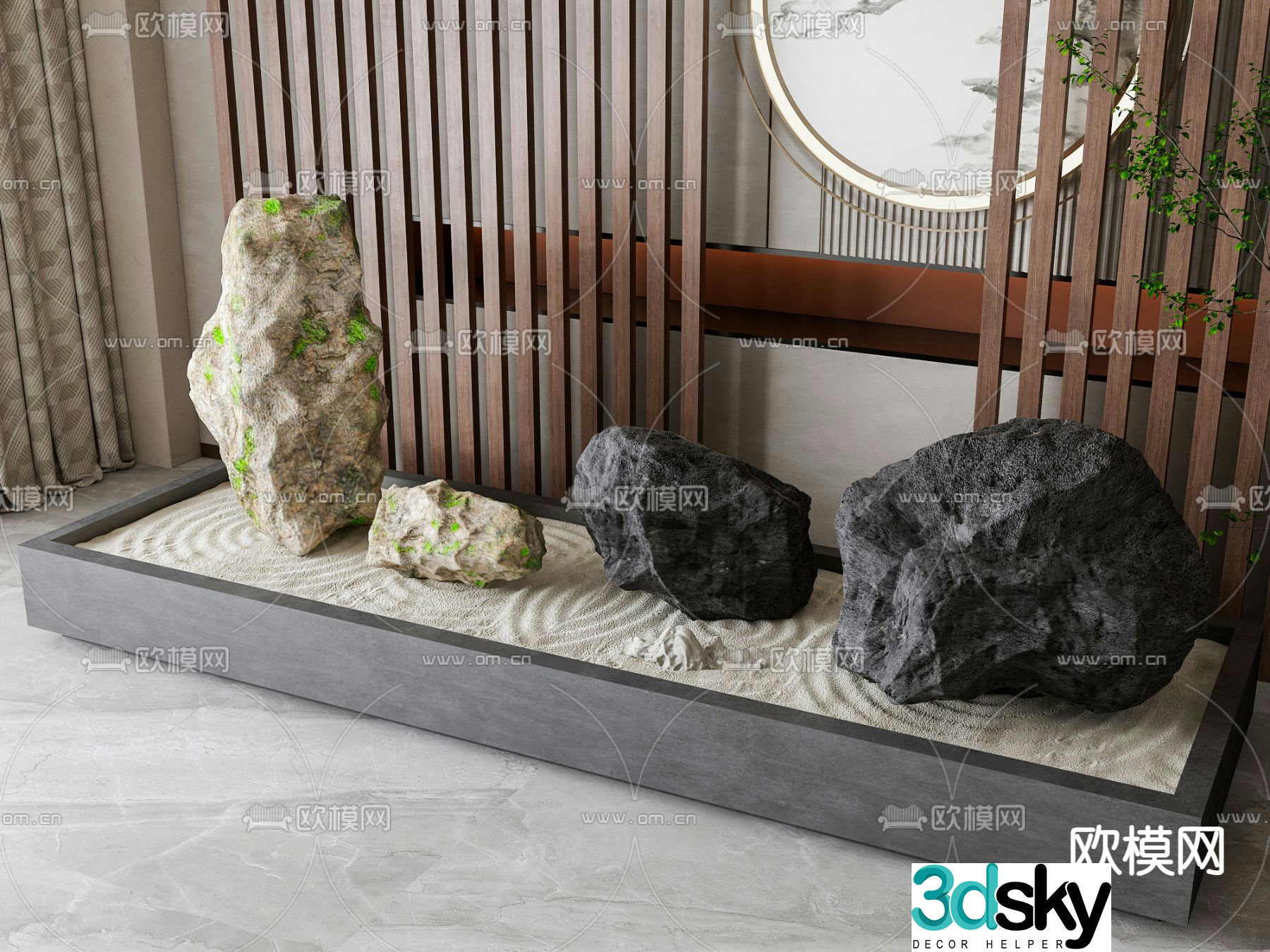 New Chinese style stone landscape stone 3d model