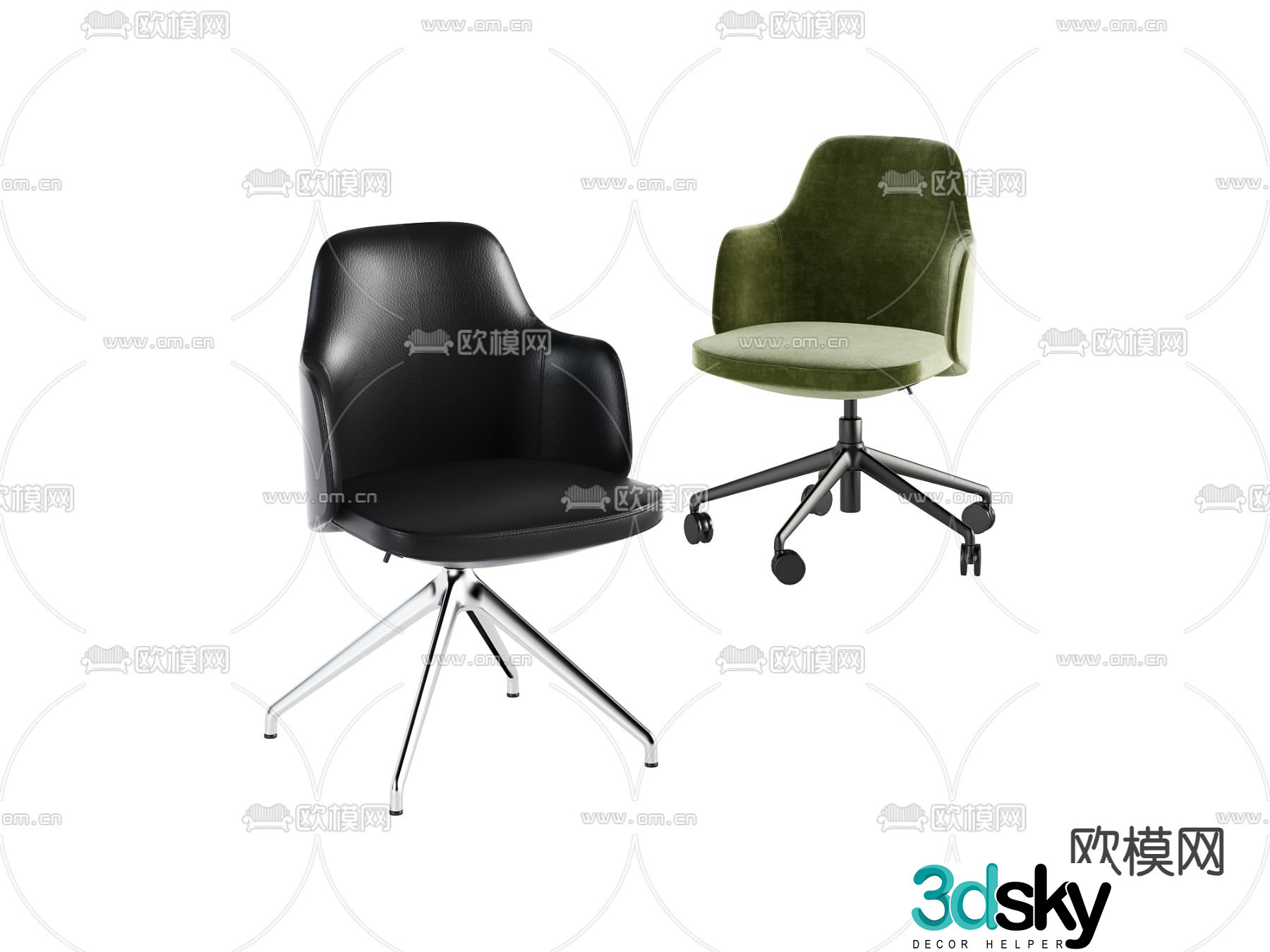 Modern office chair conference chair staff chair 3d model