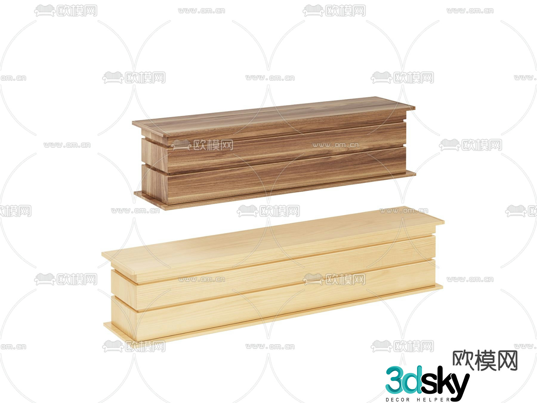 Solid wood TV cabinet floor cabinet 3d model