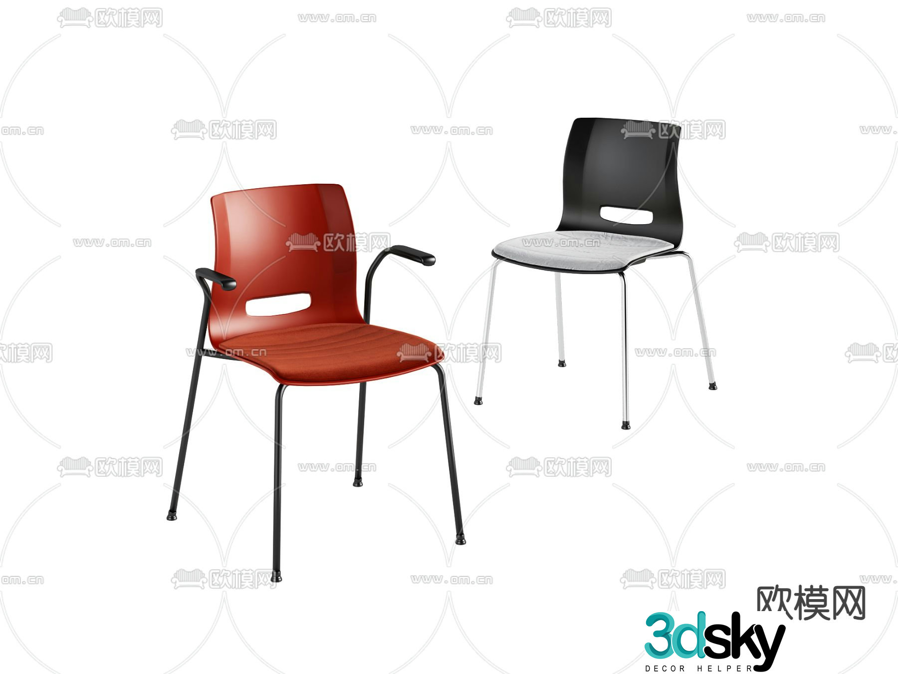Modern chair dining chair 3d model
